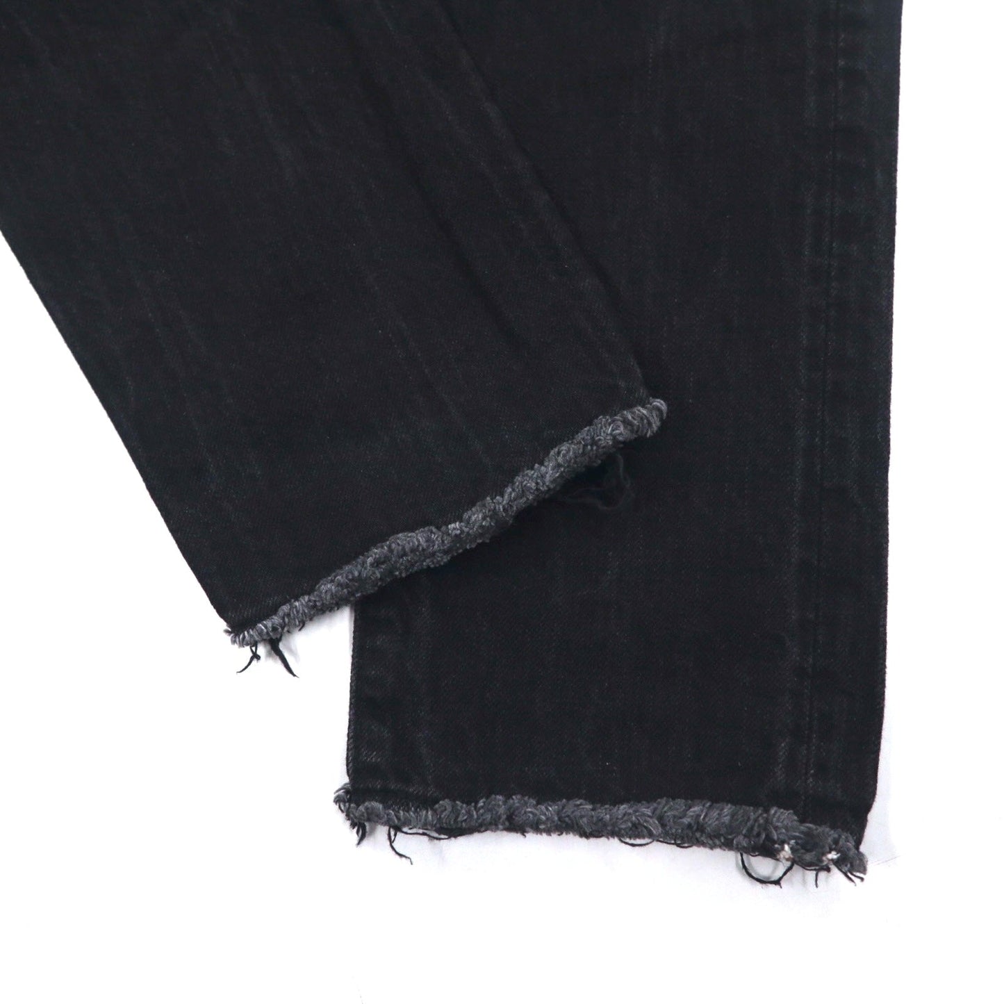 bukht カットオフ デニムパンツ S ブラック BASIC 5P SLIM DENIM PANTS B-M31806 日本製