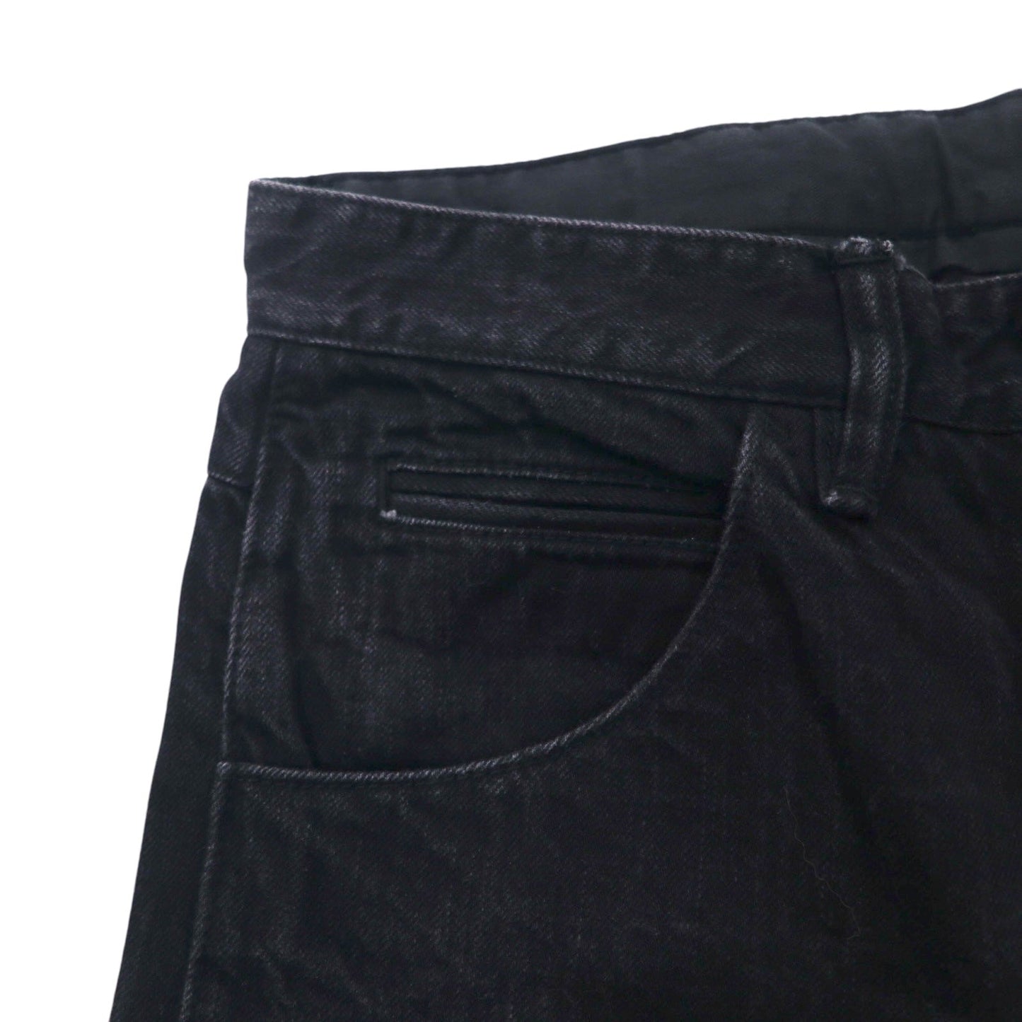 bukht カットオフ デニムパンツ S ブラック BASIC 5P SLIM DENIM PANTS B-M31806 日本製