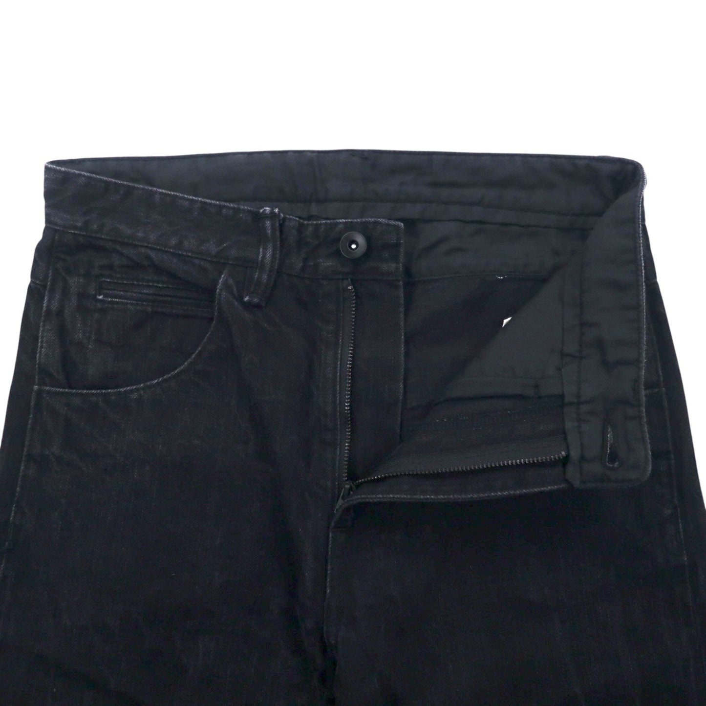 bukht カットオフ デニムパンツ S ブラック BASIC 5P SLIM DENIM PANTS B-M31806 日本製