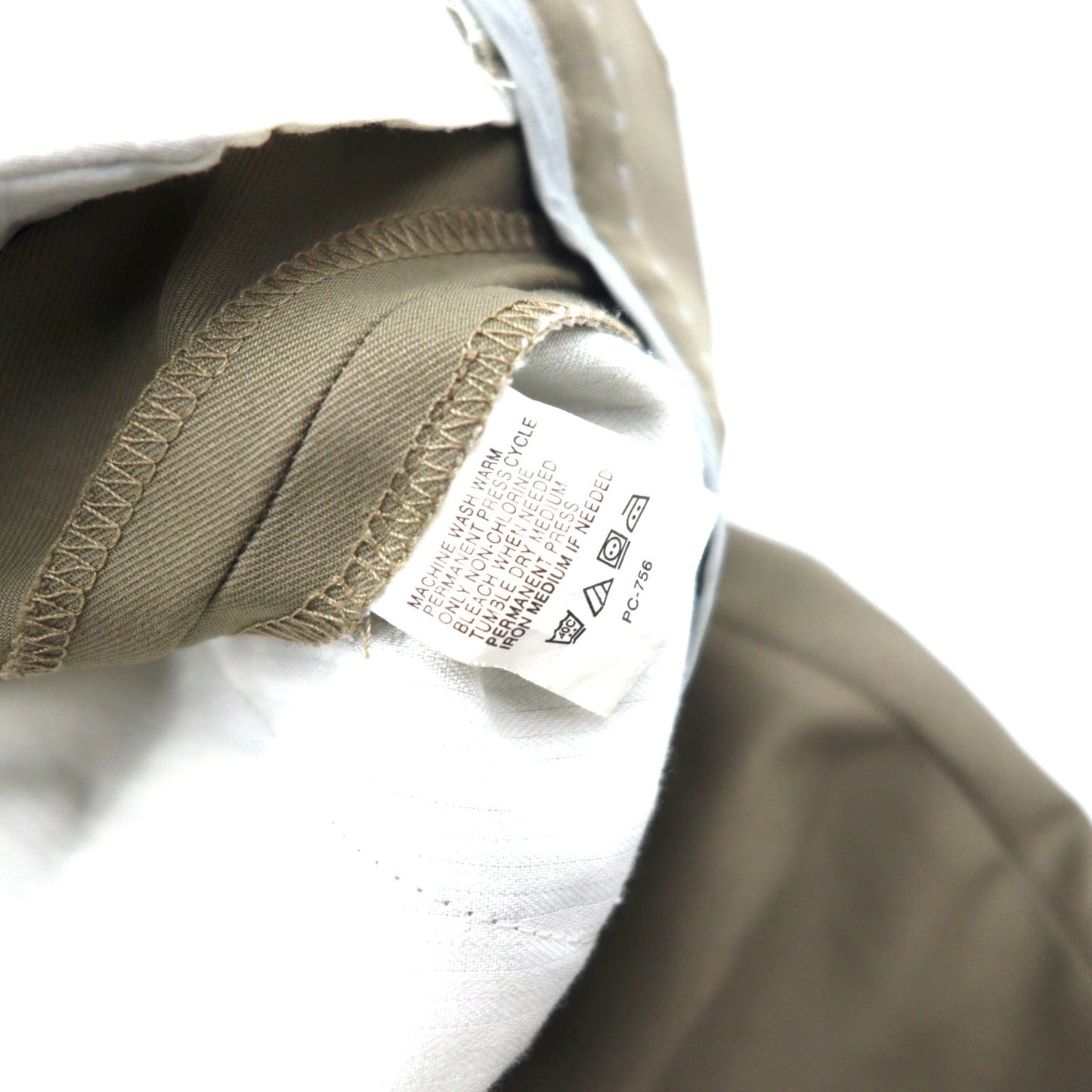 90年代 VAN HEUSEN タック ワイド スラックスパンツ 30 ベージュ ポリエステル