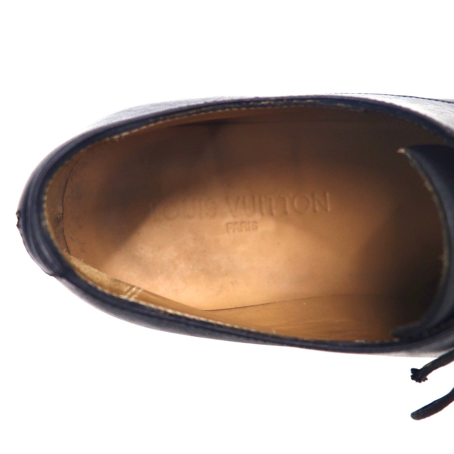LOUIS VUITTON Uチップドレスシューズ 25cm ブラック レザー ST0013 キルティング