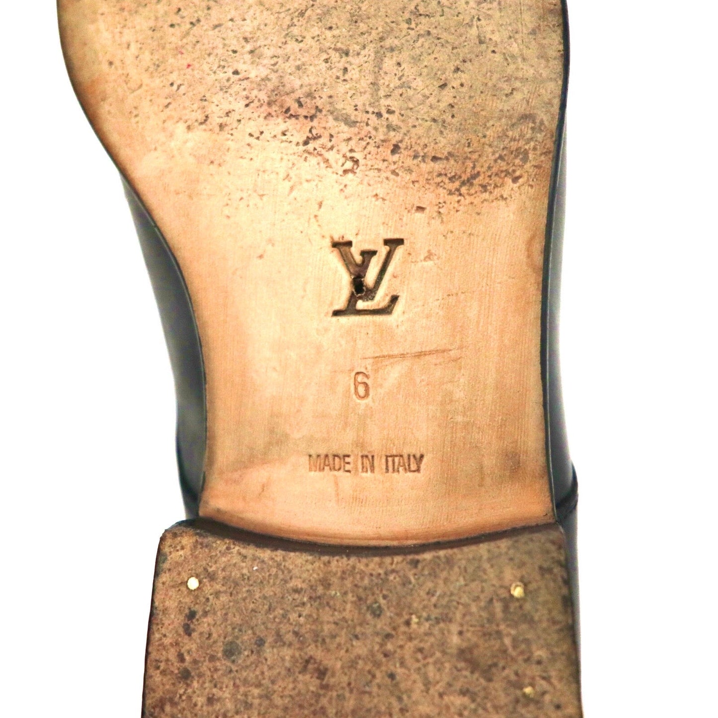 LOUIS VUITTON Uチップドレスシューズ 25cm ブラック レザー ST0013 キルティング