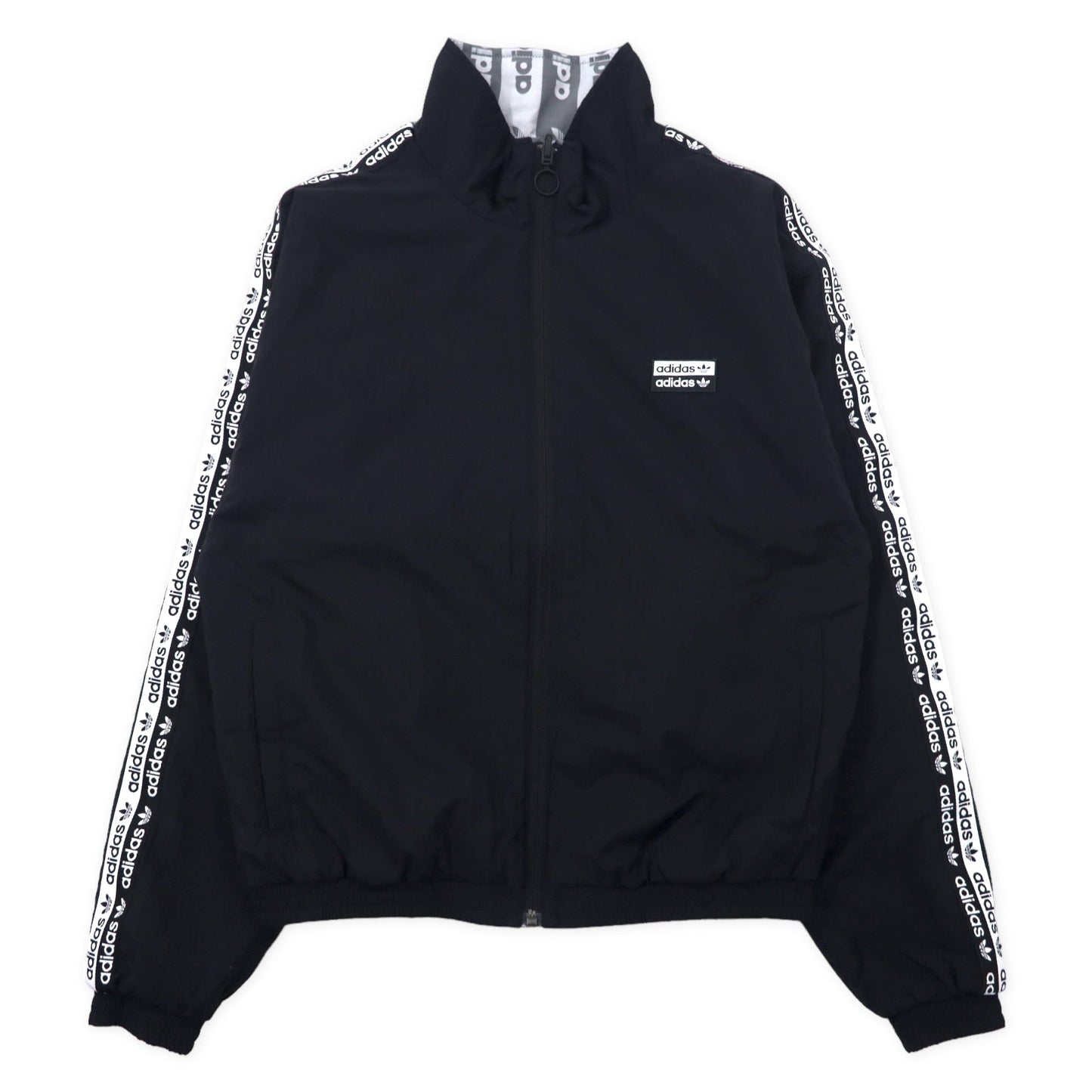 adidas originals 総柄 リバーシブルジャケット M グレー ブラック トレフォイルロゴ ナイロン FQ2411