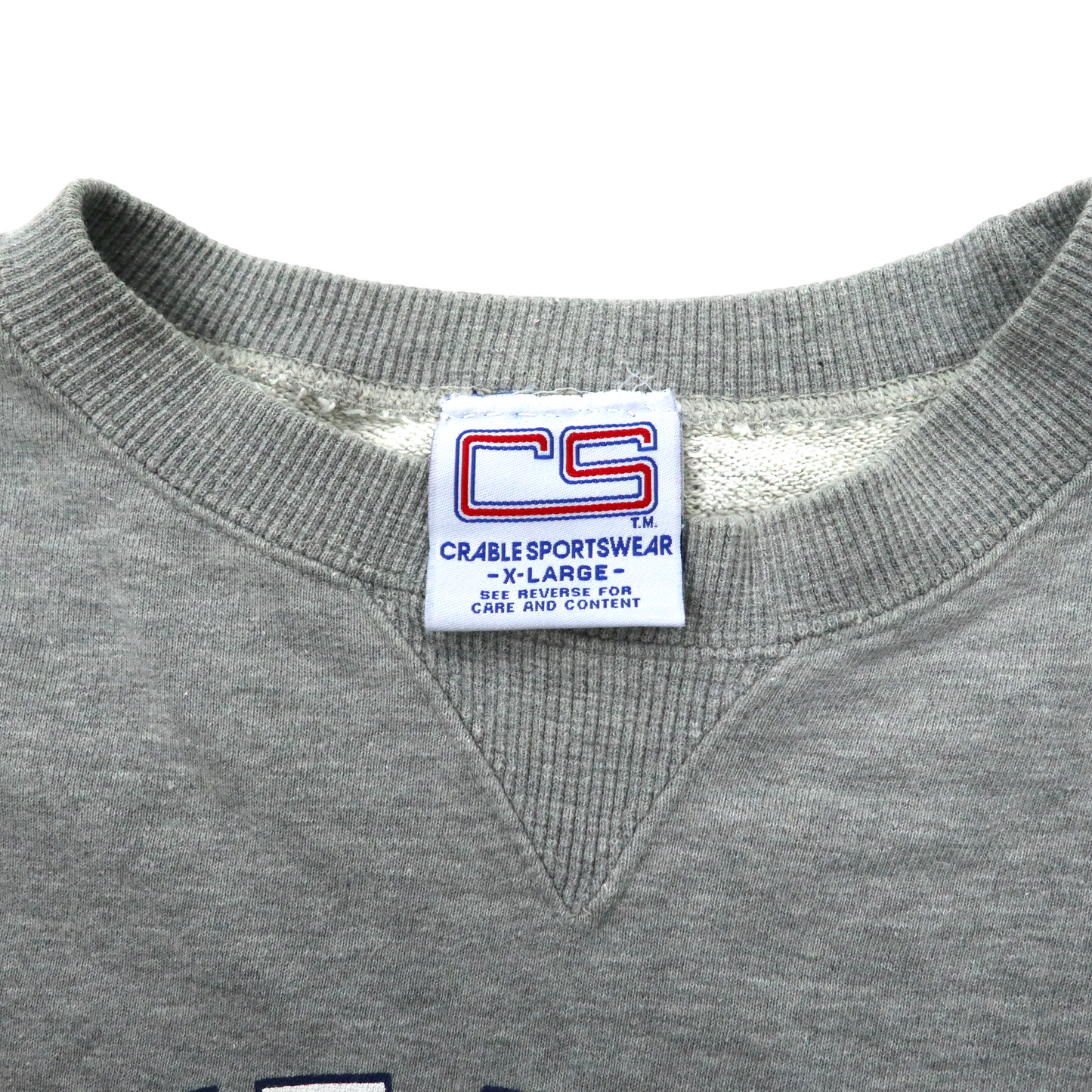 USA製 CRABLE SPORTSWEAR ビッグサイズ カレッジプリントスウェット XL グレー コットン 90年代