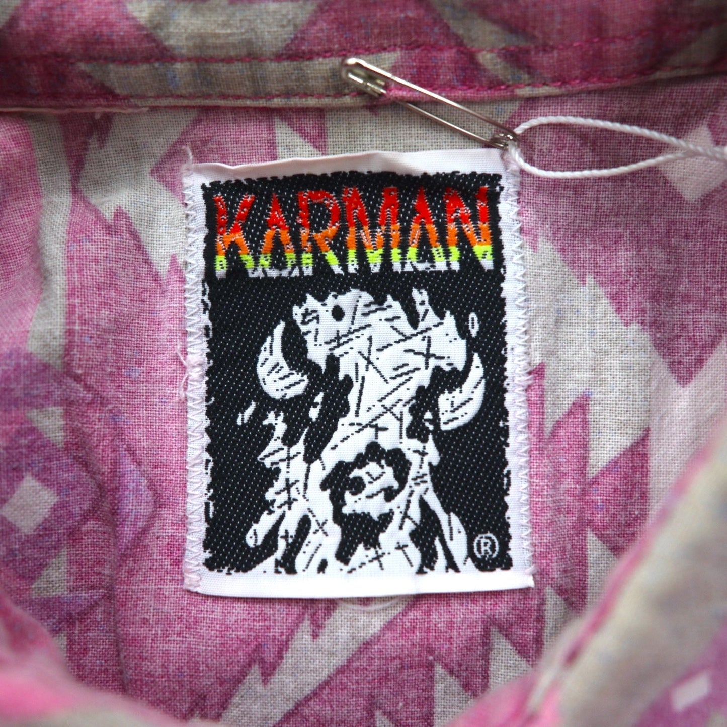 Vintage 90s Native Western Shirt KARMAN ネイティブ柄 ウエスタンシャツ XL コットン 総柄