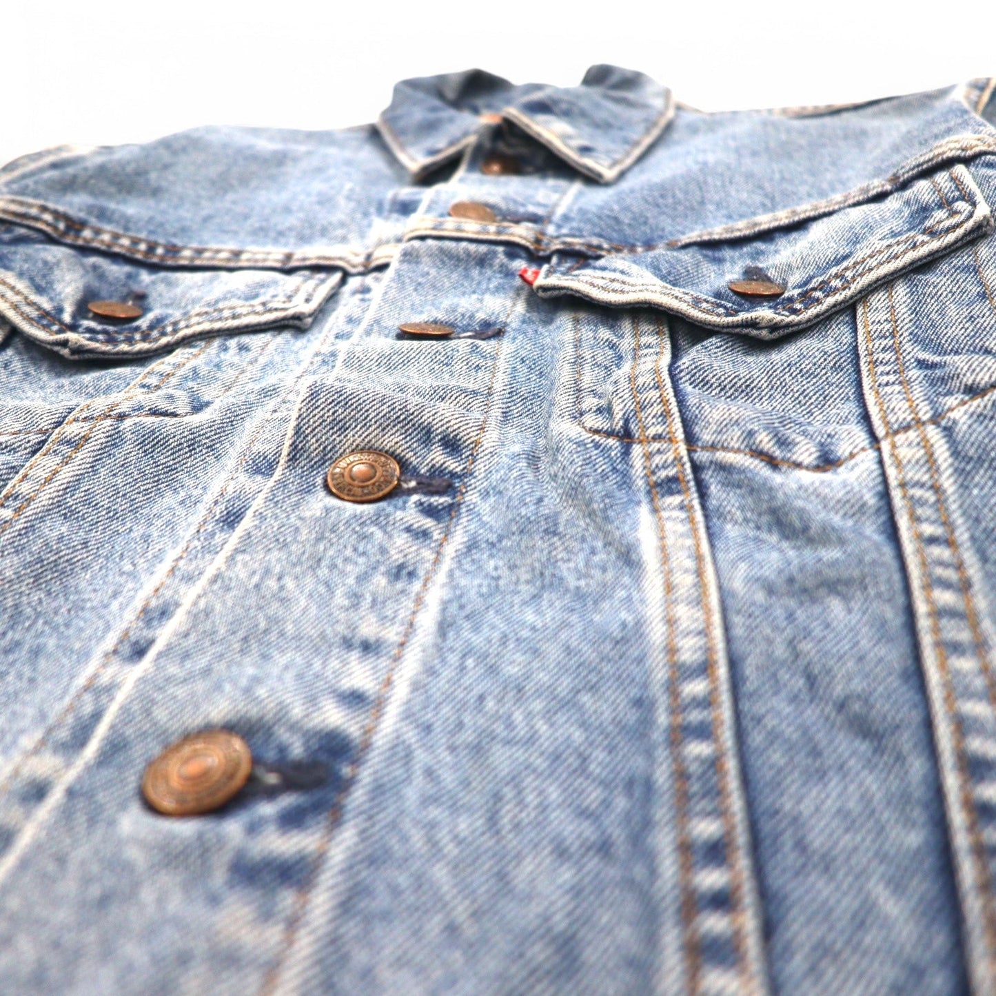 Levi's 90年代 USA製 デニムジャケット 4thタイプ Gジャン S インディゴ ブルー アイスウォッシュ 70505-0217 ボタン裏527