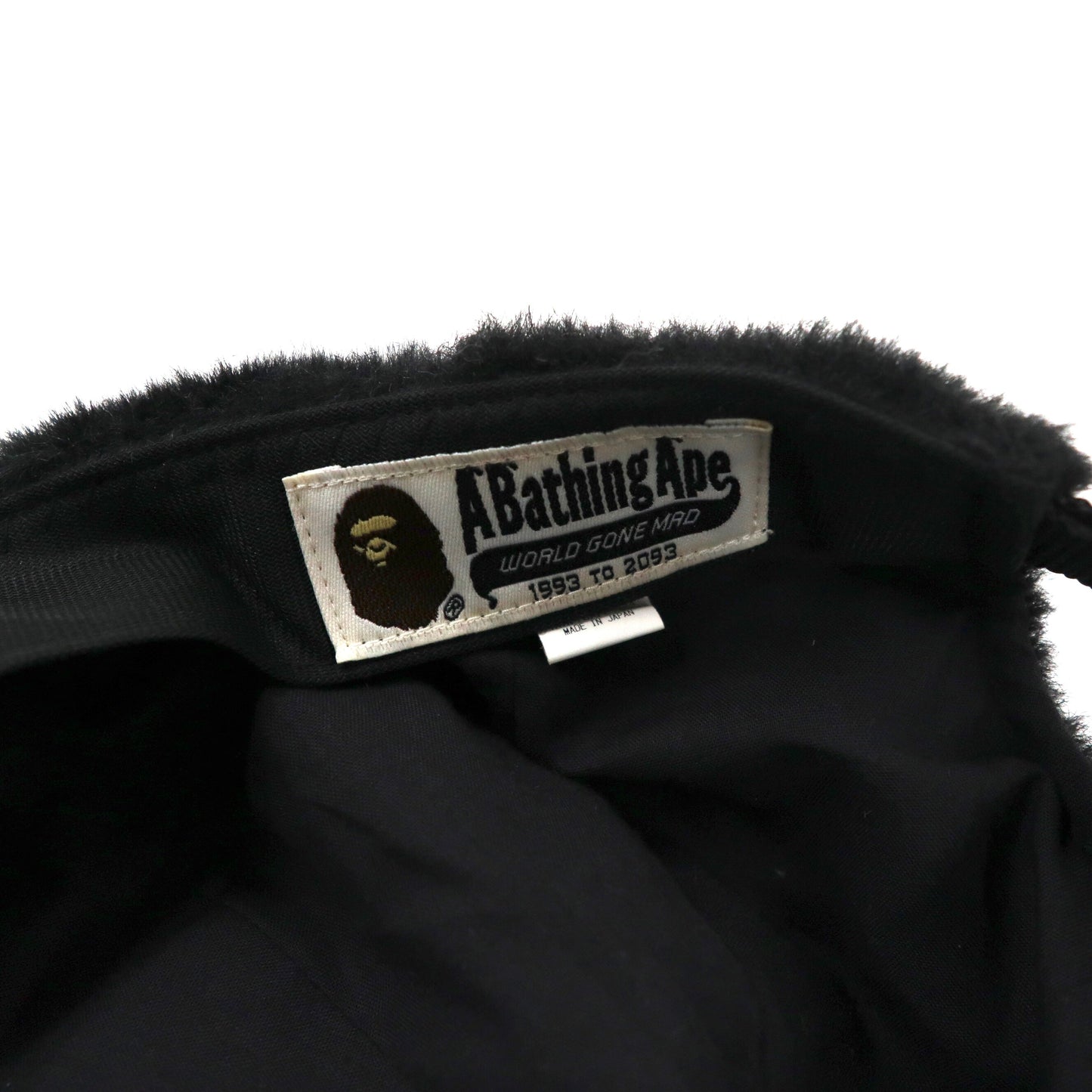 A Bathing Ape アクリルファー ジェットキャップ FREE ブラック 日本製