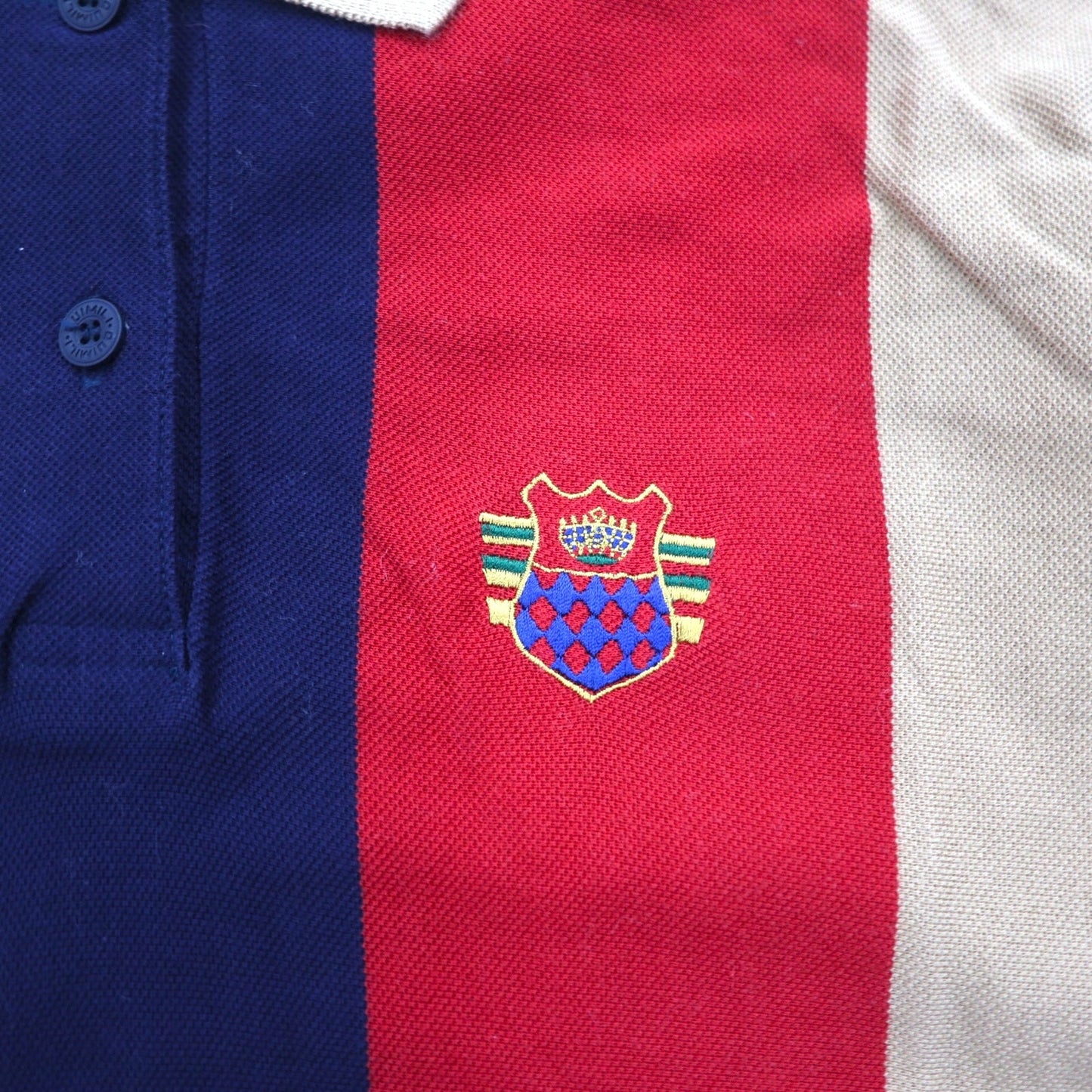Vintage 90s Japan Made Rugby Shirt QUIMILI 長袖ポロシャツ ラガーシャツ L マルチカラー ストライプ 日本製