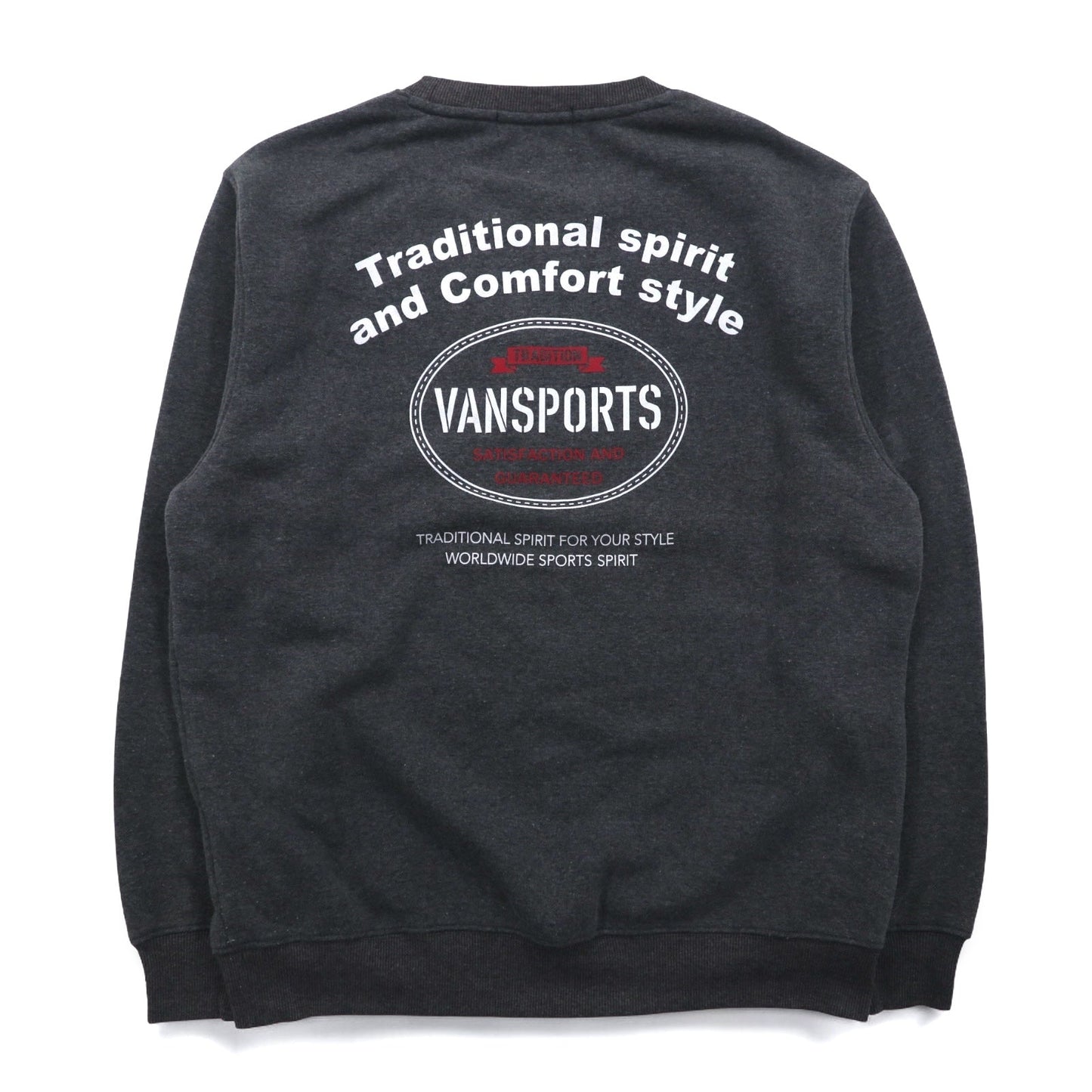 VAN SPORTS クルーネック スウェット L グレー 裏起毛 バックプリント