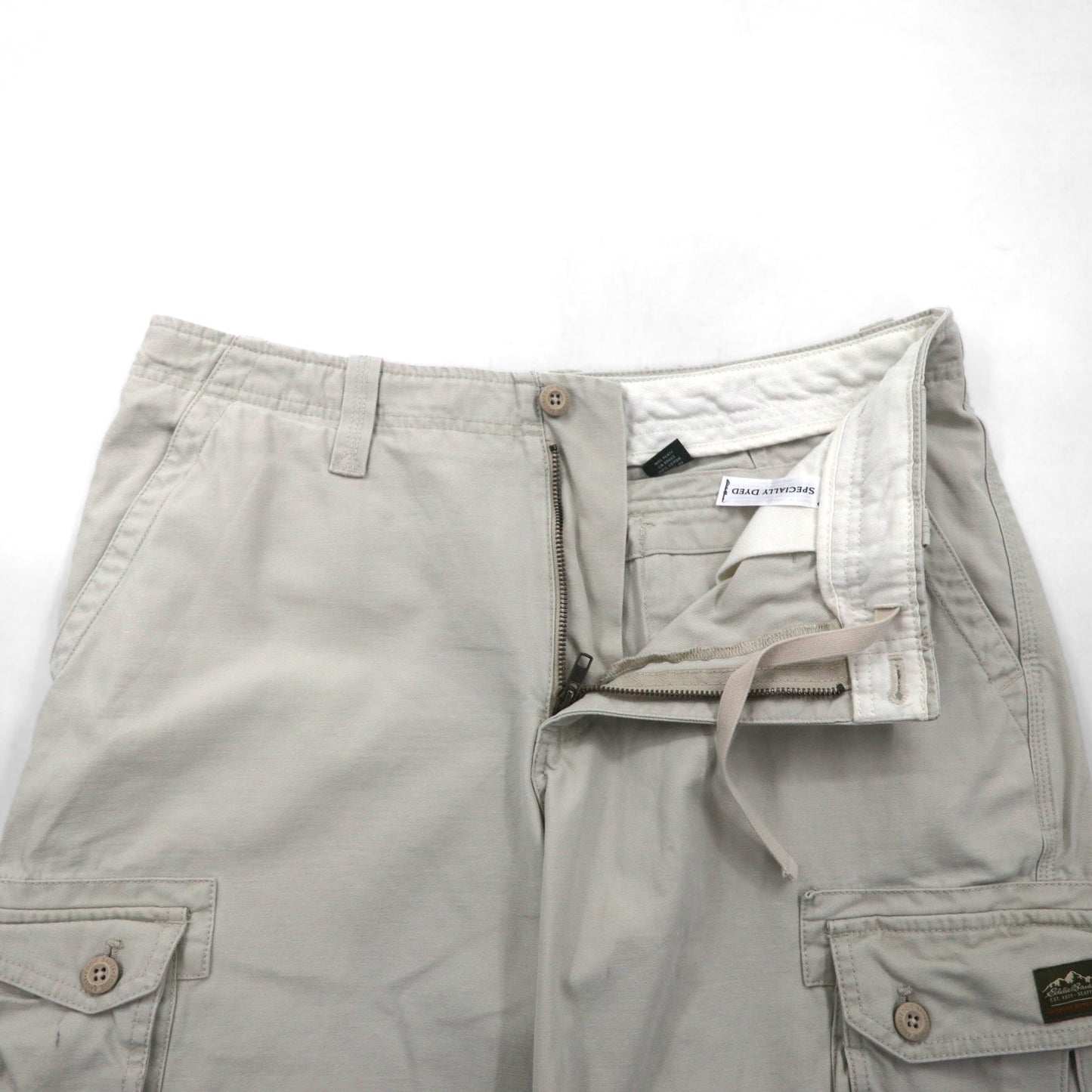 Eddie Bauer ユーティリティ ショート カーゴパンツ ハーフパンツ L ベージュ コットン