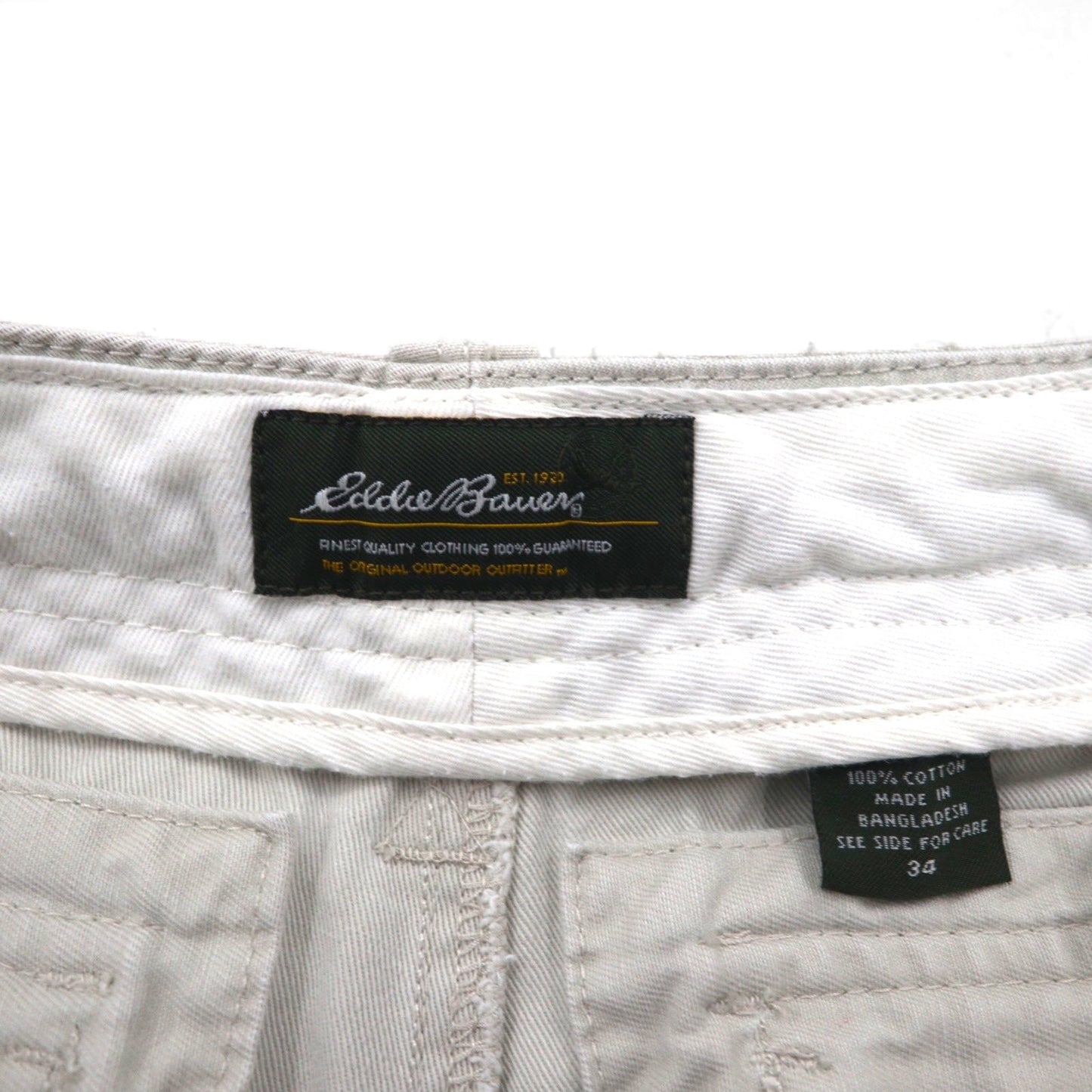 Eddie Bauer ユーティリティ ショート カーゴパンツ ハーフパンツ L ベージュ コットン