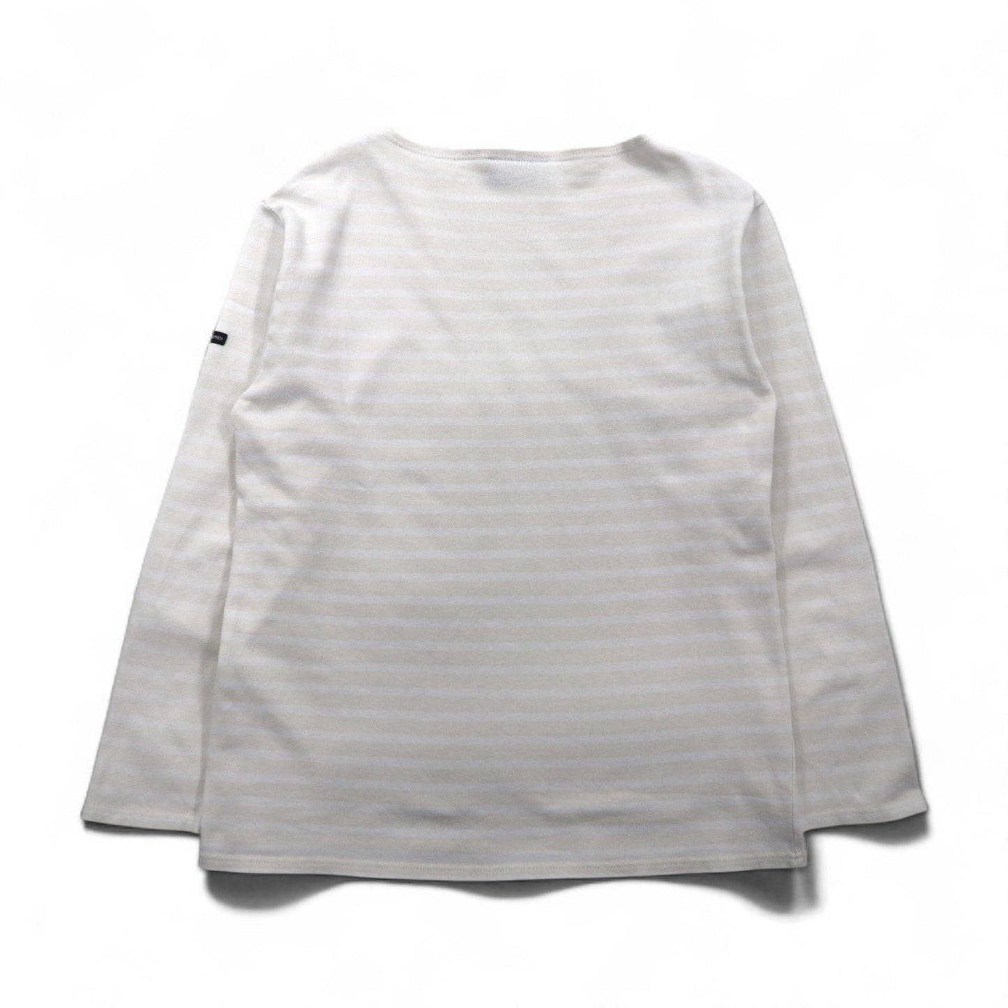 SAINT JAMES ボーダー バスクシャツ ロングスリーブ Tシャツ L ホワイト ベージュ ボートネック フランス製