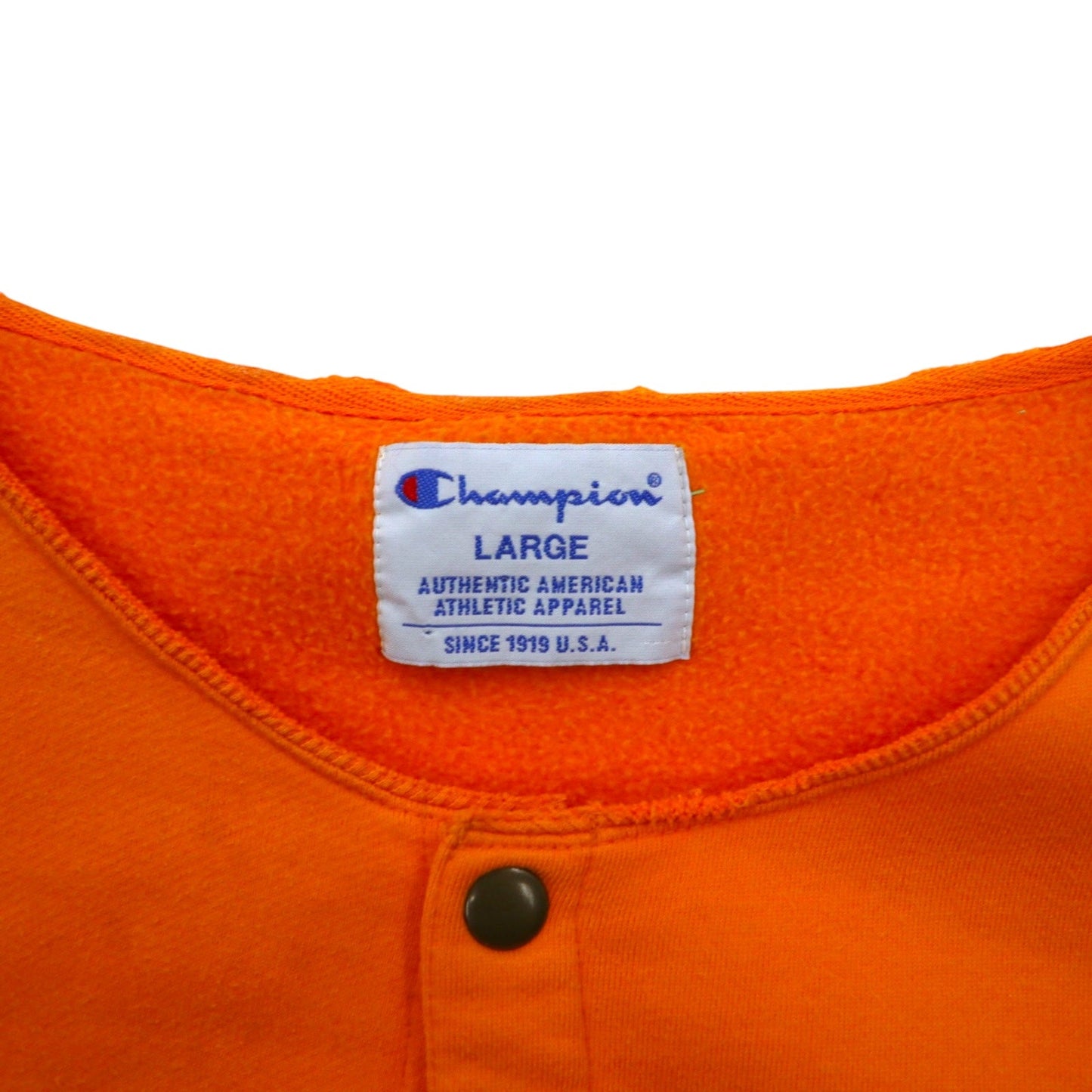 Champion 90年代 スナップカーディガン スウェット ブルゾン L オレンジ サイドポケット 裏起毛