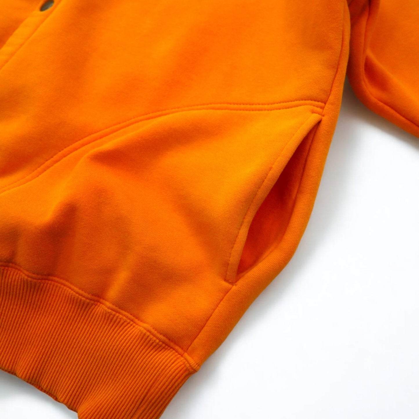 Champion 90年代 スナップカーディガン スウェット ブルゾン L オレンジ サイドポケット 裏起毛