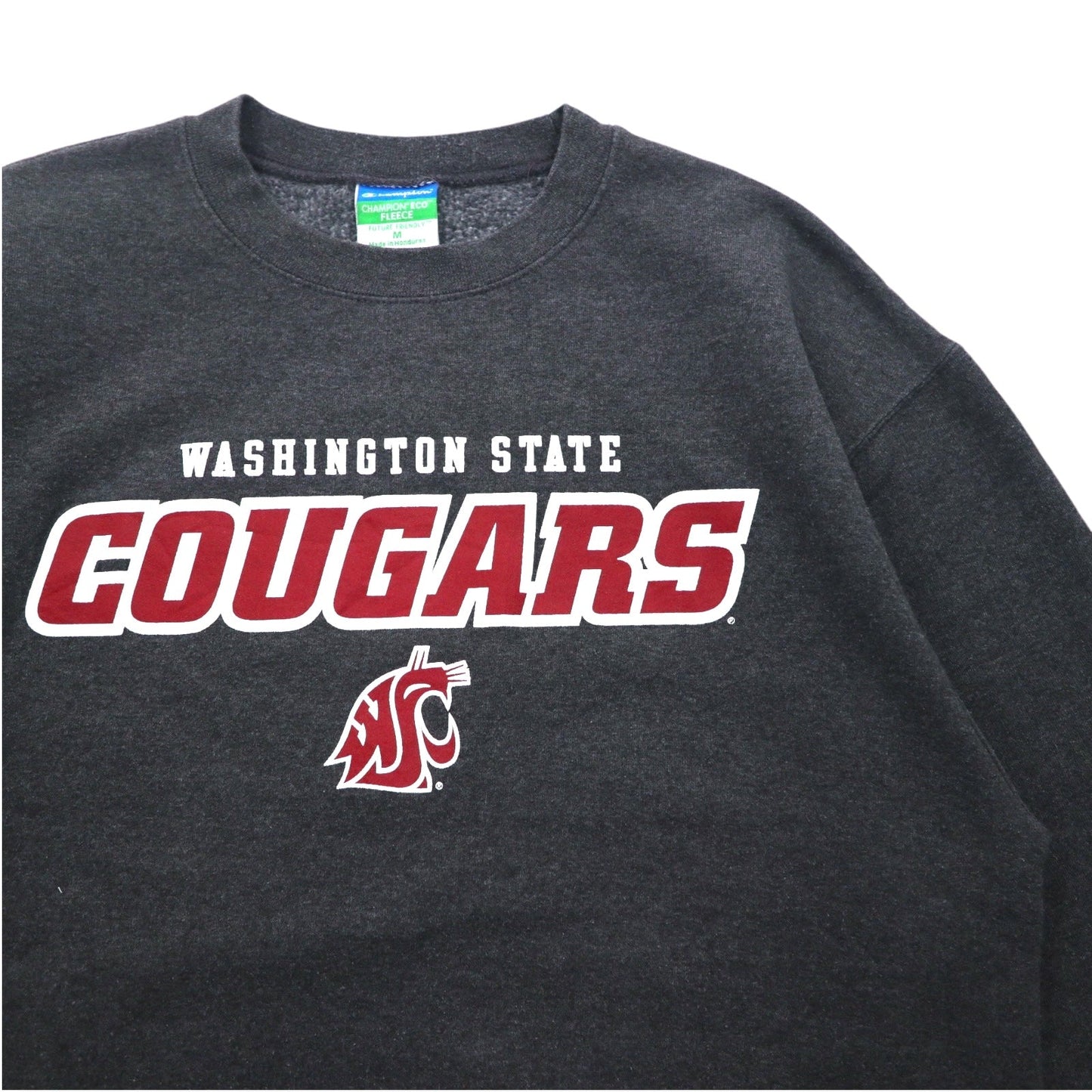 Champion ECO FLEECE カレッジプリント スウェット M グレー 裏起毛 NCAA WASHINGTON STATE COUGARS ホンジュラス製
