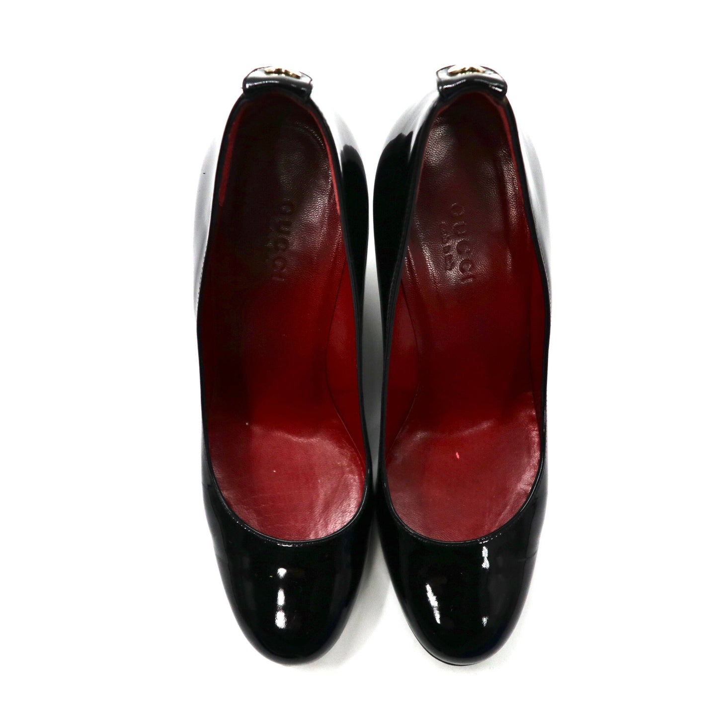 GUCCI ウェッジソール エナメルパンプス 22.5cm ブラック 18211 イタリア製