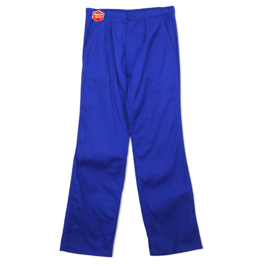 DEADSTOCK SANFOR French Work Pants フレンチワーク タック チノパンツ XL ブルー コットン センタープレス デッドストック 未使用品