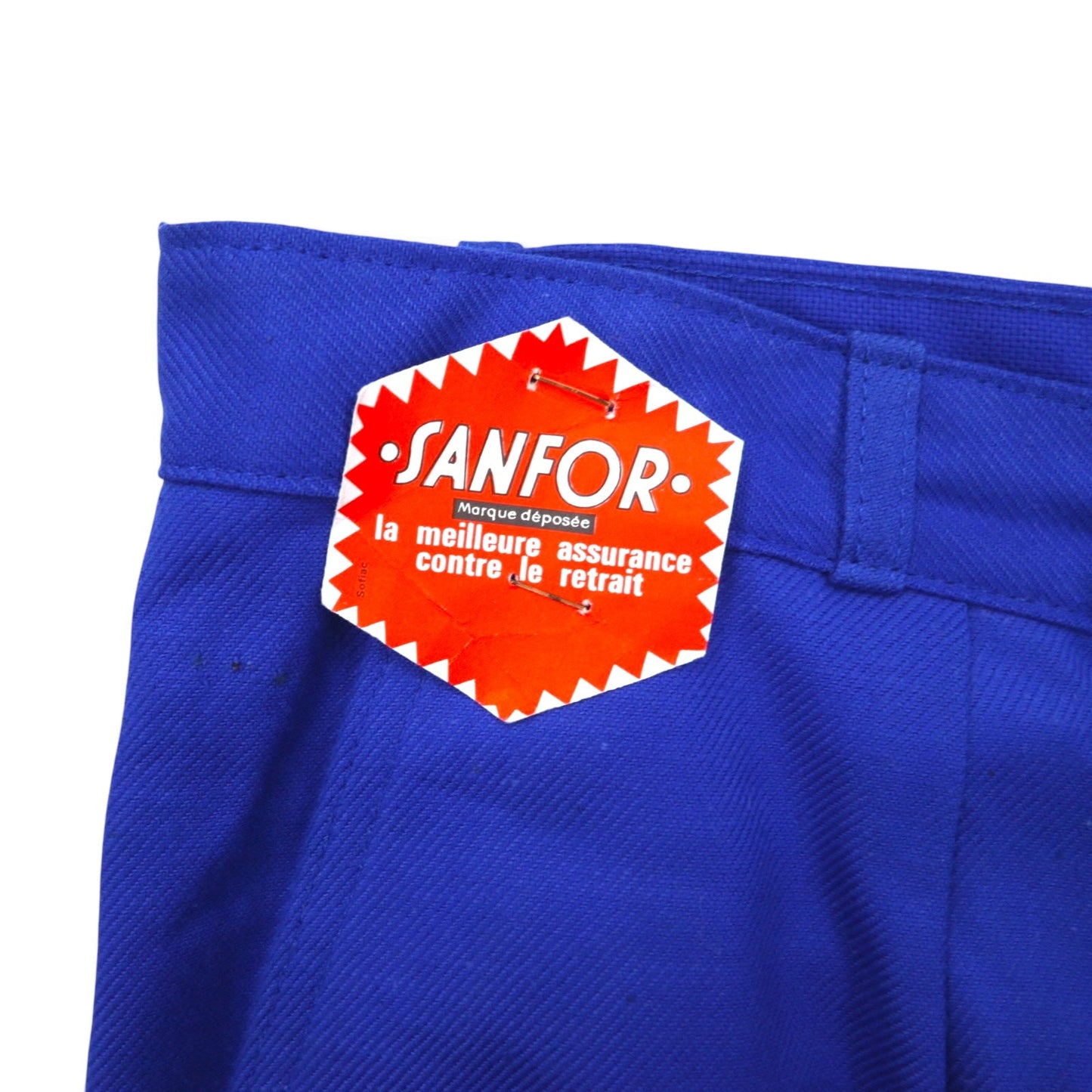 DEADSTOCK SANFOR French Work Pants フレンチワーク タック チノパンツ XL ブルー コットン センタープレス デッドストック 未使用品