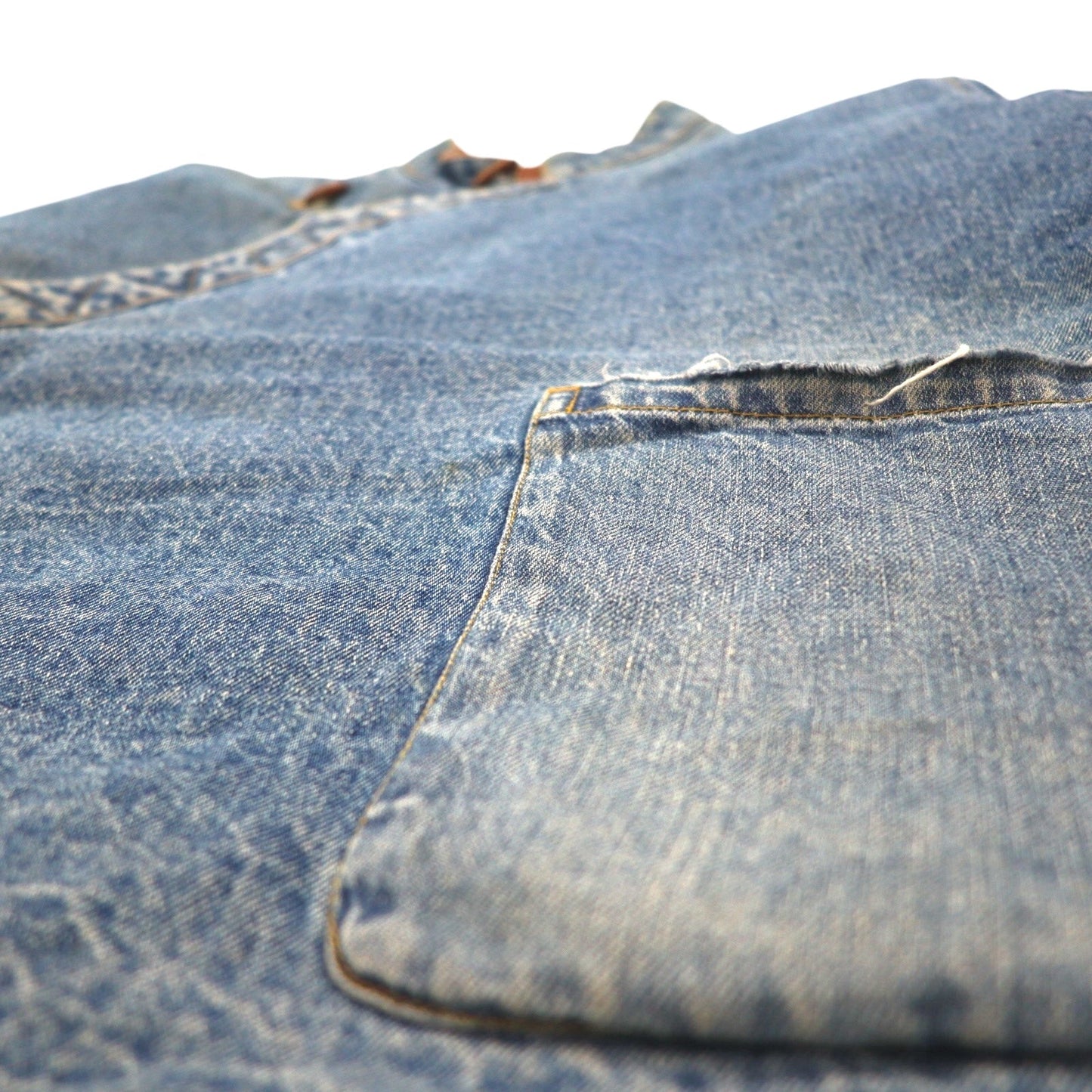 MASH × Phatee チベタンジャケット リバーシブル 作務衣 ボア デニムジャケット M ブルー ブラウン