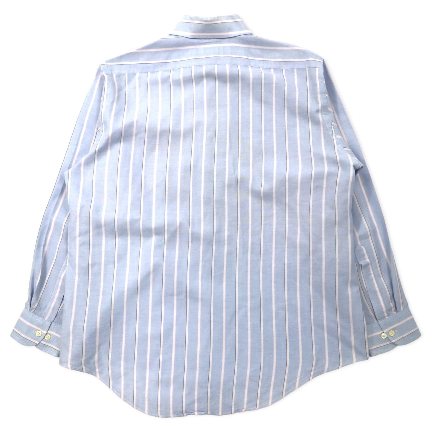THE MEN'S STORE AT SEARS 90年代 オックスフォード ボタンダウンシャツ 16 1/2 ブルー ストライプ ポリエステル コットン SINGLE NEEDLE TAILORING