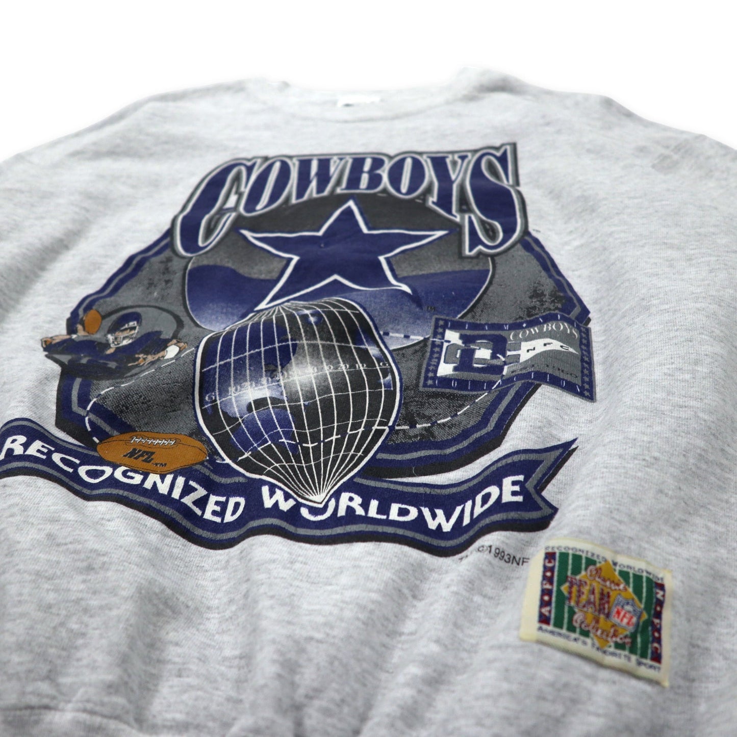 TULTEX USA製 90年代 NFL プリントスウェット M グレー コットン DALLAS COWBOYS