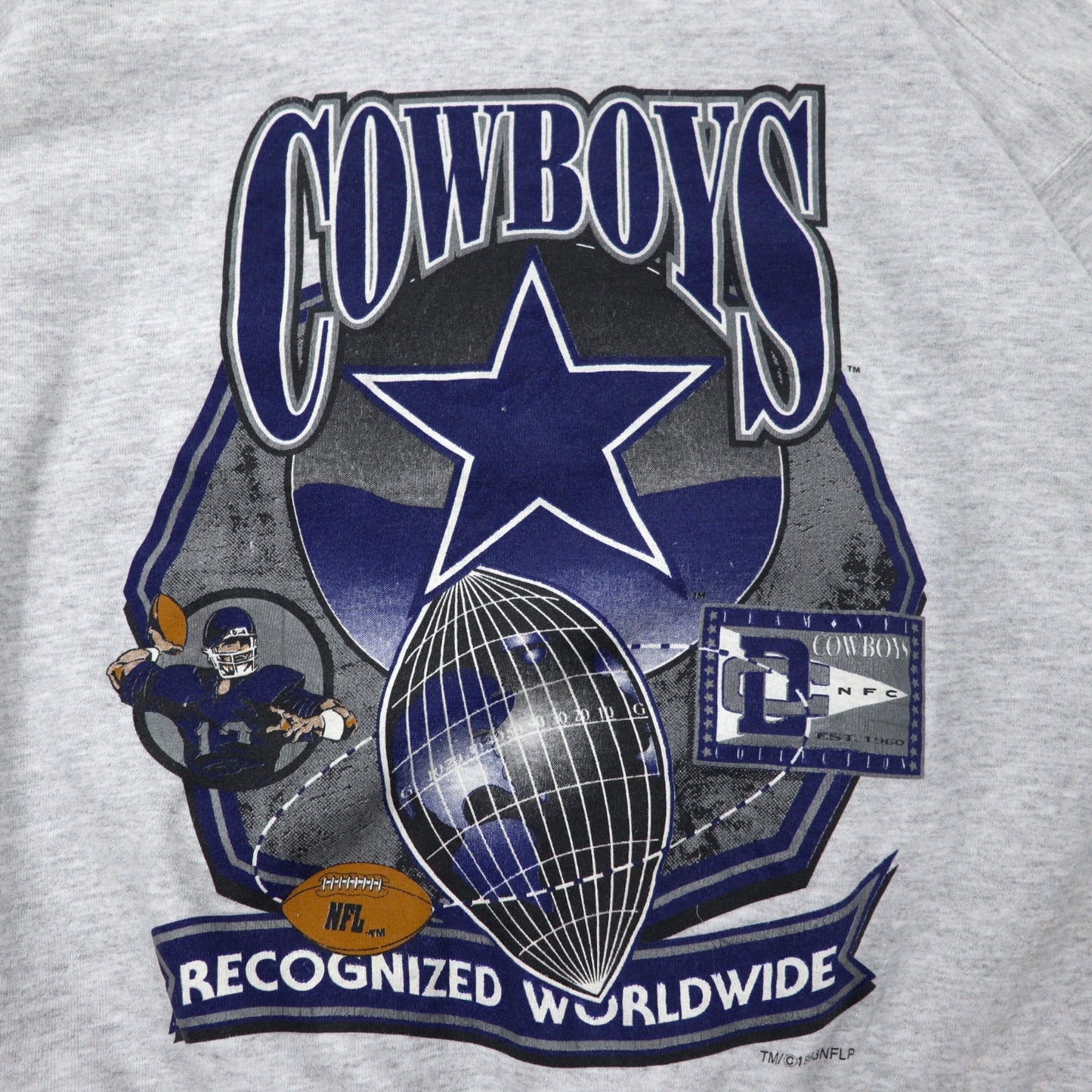 TULTEX USA製 90年代 NFL プリントスウェット M グレー コットン DALLAS COWBOYS
