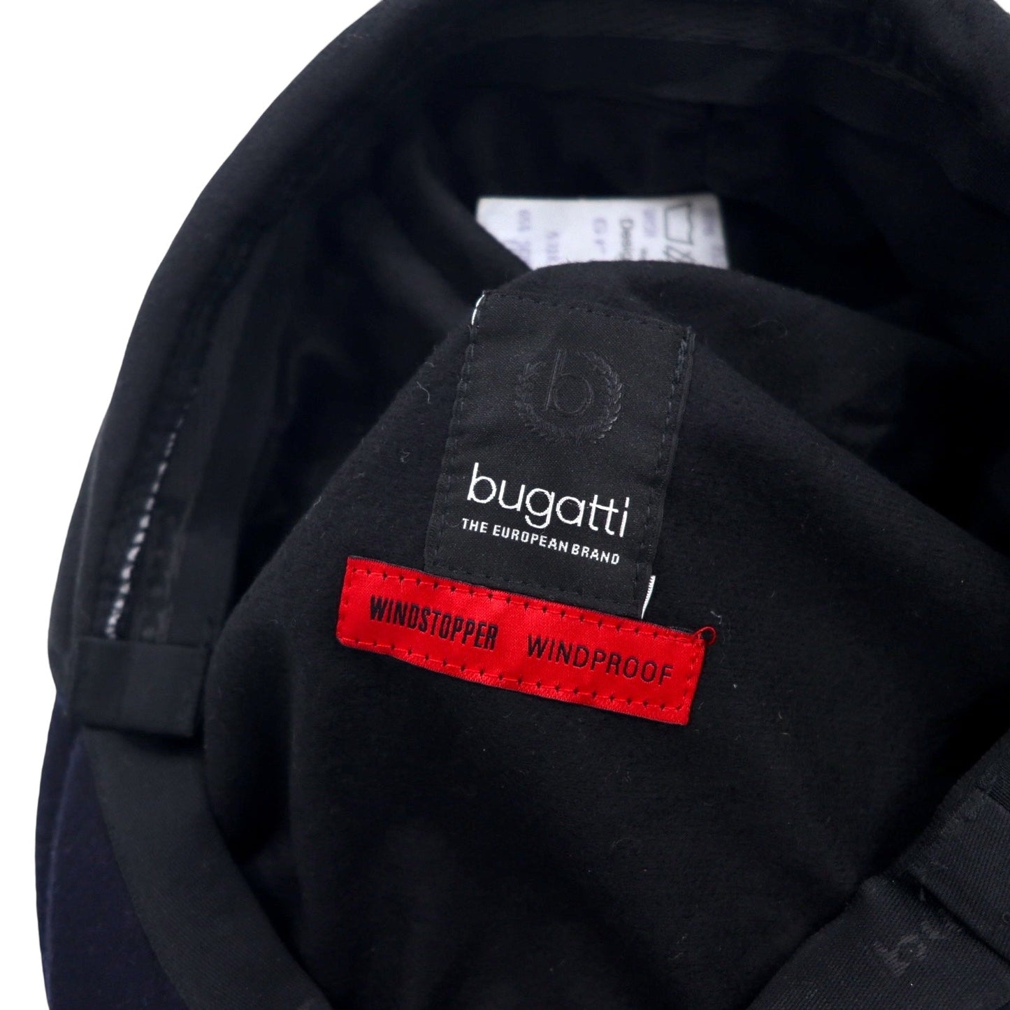 ドイツ製 bugatti ハンチング キャップ 耳あて イヤーフラップ 61cm ネイビー ウール カシミア混 WINDSTOPPER WINDPROOF