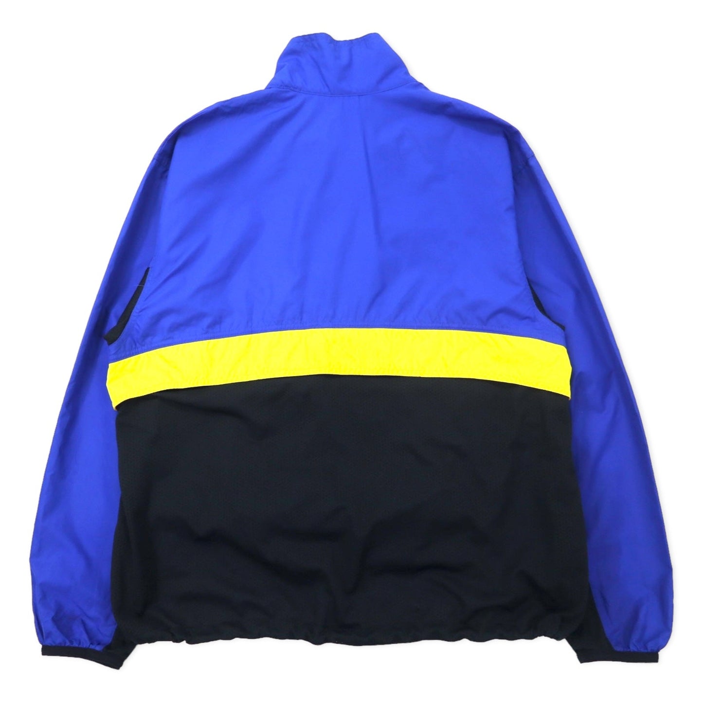 NIKE 90年代 アノラックジャケット ハーフジップ ナイロンジャケット M ブルー ポリエステル メッシュ切り替え 銀タグ スウォッシュロゴ刺繍