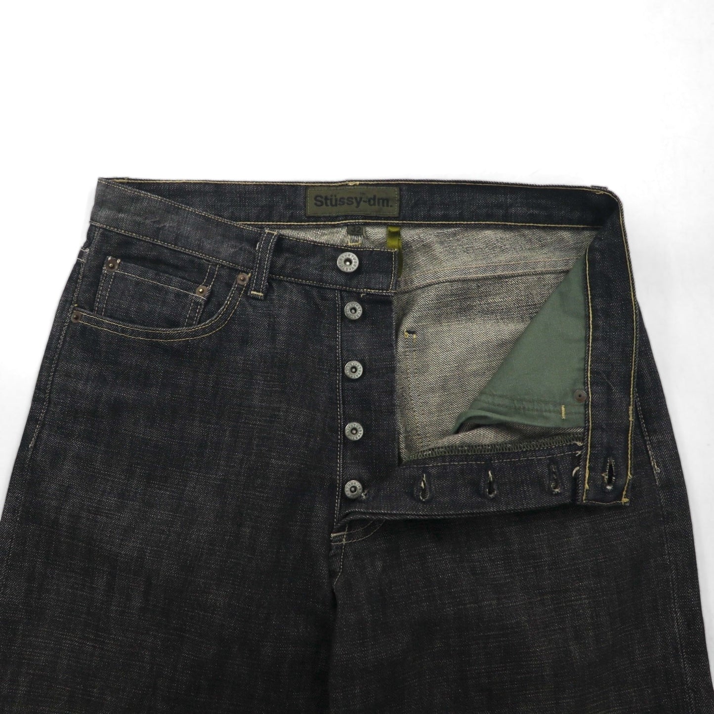 Stussy -dm 90年代 USA製 オールドステューシー ストレート デニムパンツ M グレー コットン