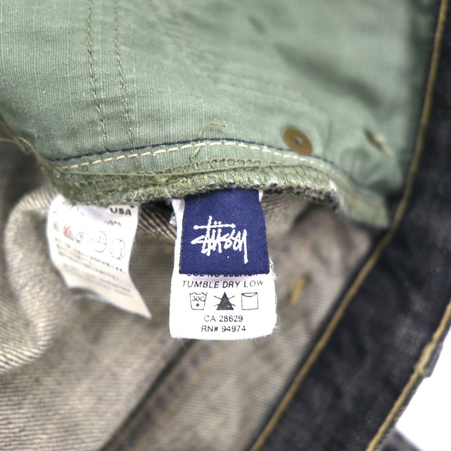 Stussy -dm 90年代 USA製 オールドステューシー ストレート デニムパンツ M グレー コットン