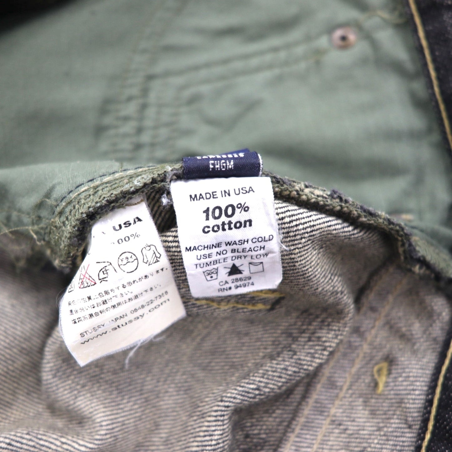 Stussy -dm 90年代 USA製 オールドステューシー ストレート デニムパンツ M グレー コットン