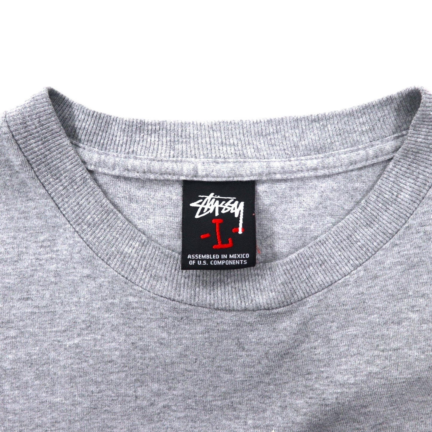 stussy 00年代 シャネルロゴ Tシャツ L グレー コットン WORLD TRIBE 黒タグ メキシコ製