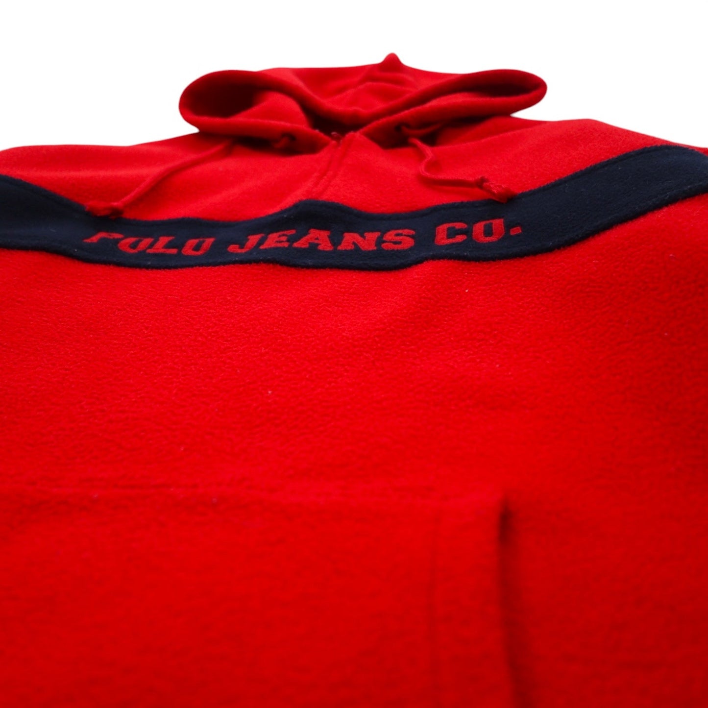 POLO JEANS CO. RALPH LAUREN 90年代 フリース ハーフジップ パーカー XL レッド ポリエステル ロゴ