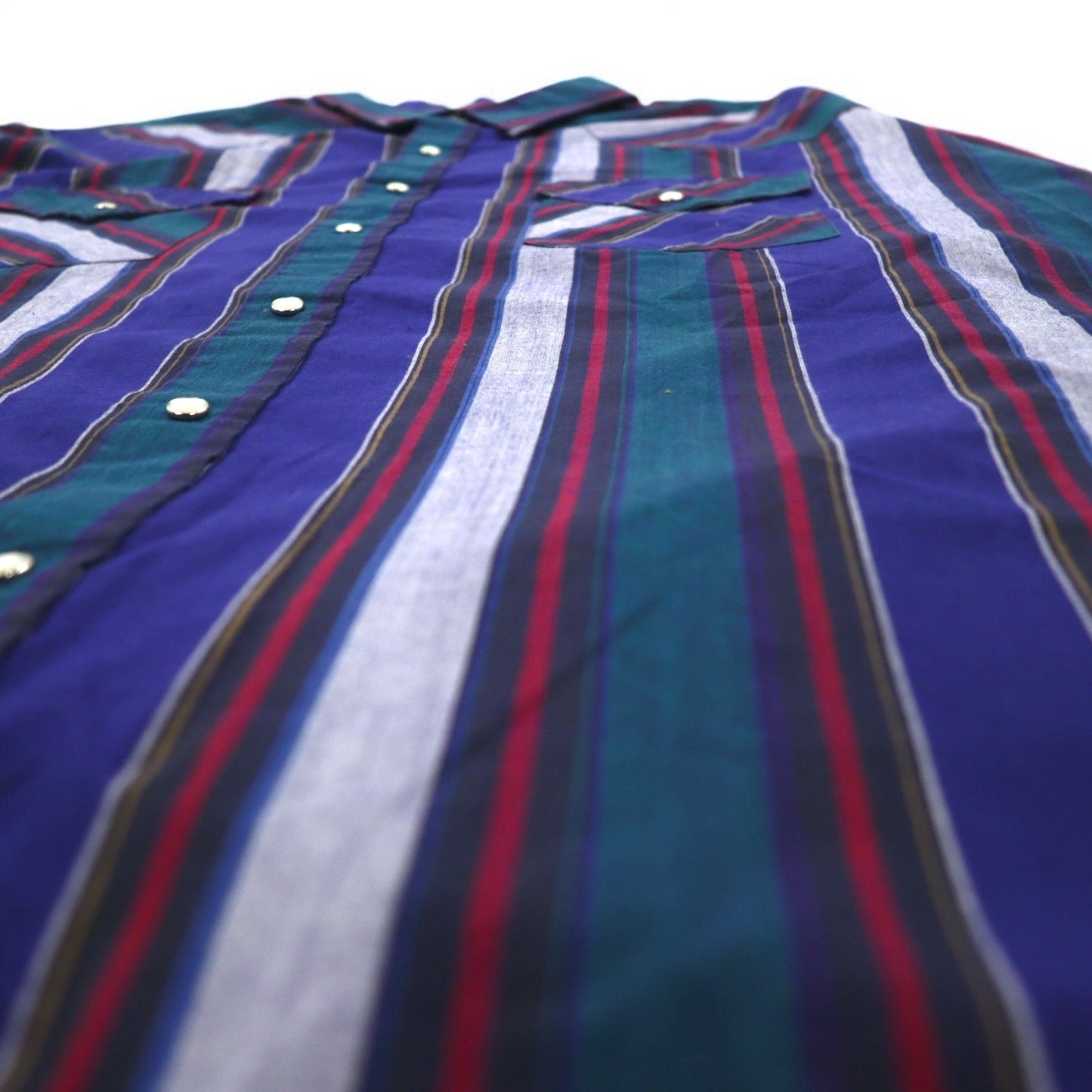 Vintage 80s Western Shirt ELY CATTLEMAN ウエスタンシャツ XL ブルー ストライプ