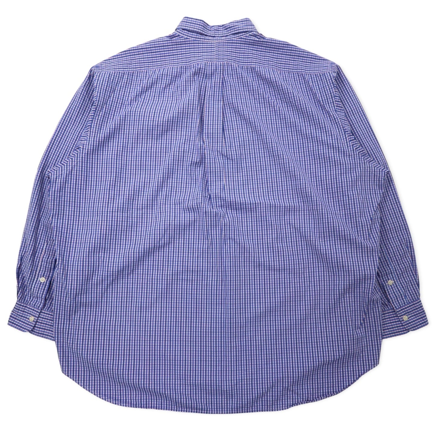 Ralph Lauren ボタンダウンシャツ XXL ブルー チェック コットン BLAIRE スモールポニー刺繍