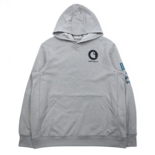 carhartt リラックスフィット パーカー XL グレー コットン 裏起毛 103453 058 Force Delmont Graphic Hooded 未使用品