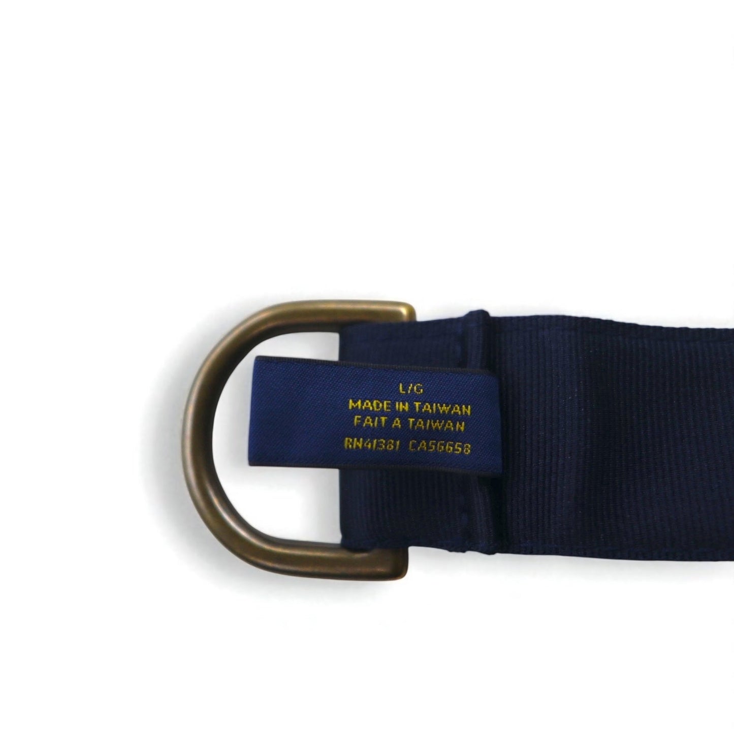 POLO RALPH LAUREN リングベルト L ネイビー ナイロン スカル ロゴ エンブレム 刺繍