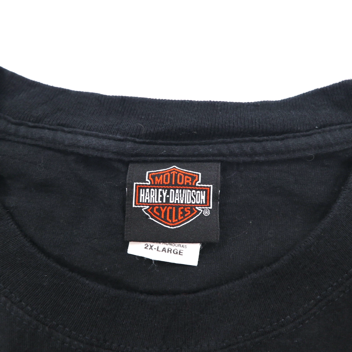 HARLEY DAVIDSON 両面プリント Tシャツ 2XL ブラック コットン ウルフ オオカミ アニマル ビッグサイズ