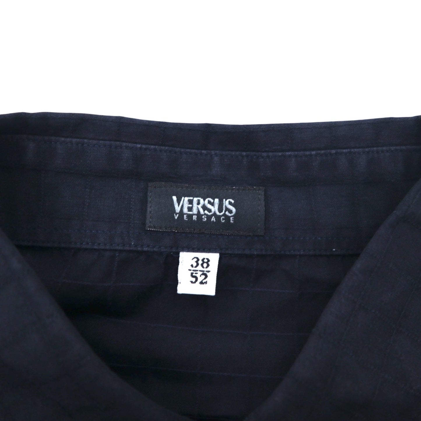 VERSUS ( VERSACE ) イタリア製 比翼 シャツ XL ネイビー チェック コットン