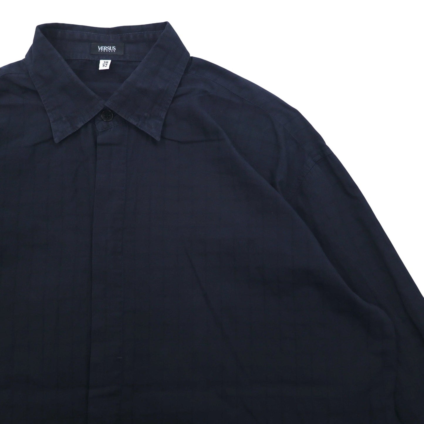 VERSUS ( VERSACE ) イタリア製 比翼 シャツ XL ネイビー チェック コットン