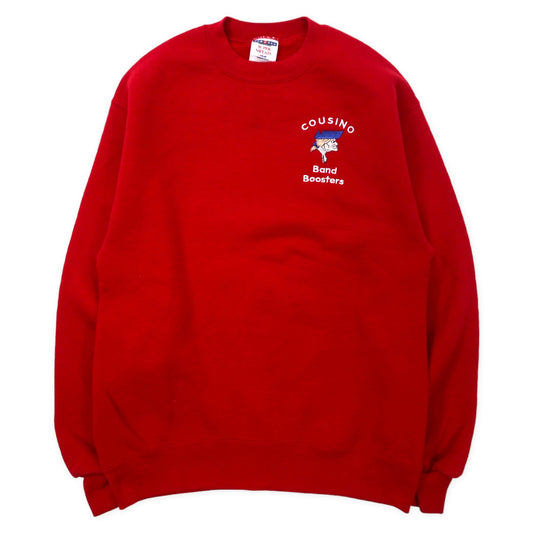 JERZEES USA製 90年代 クルーネックスウェット M レッド コットン 裏起毛 Band Bomsters