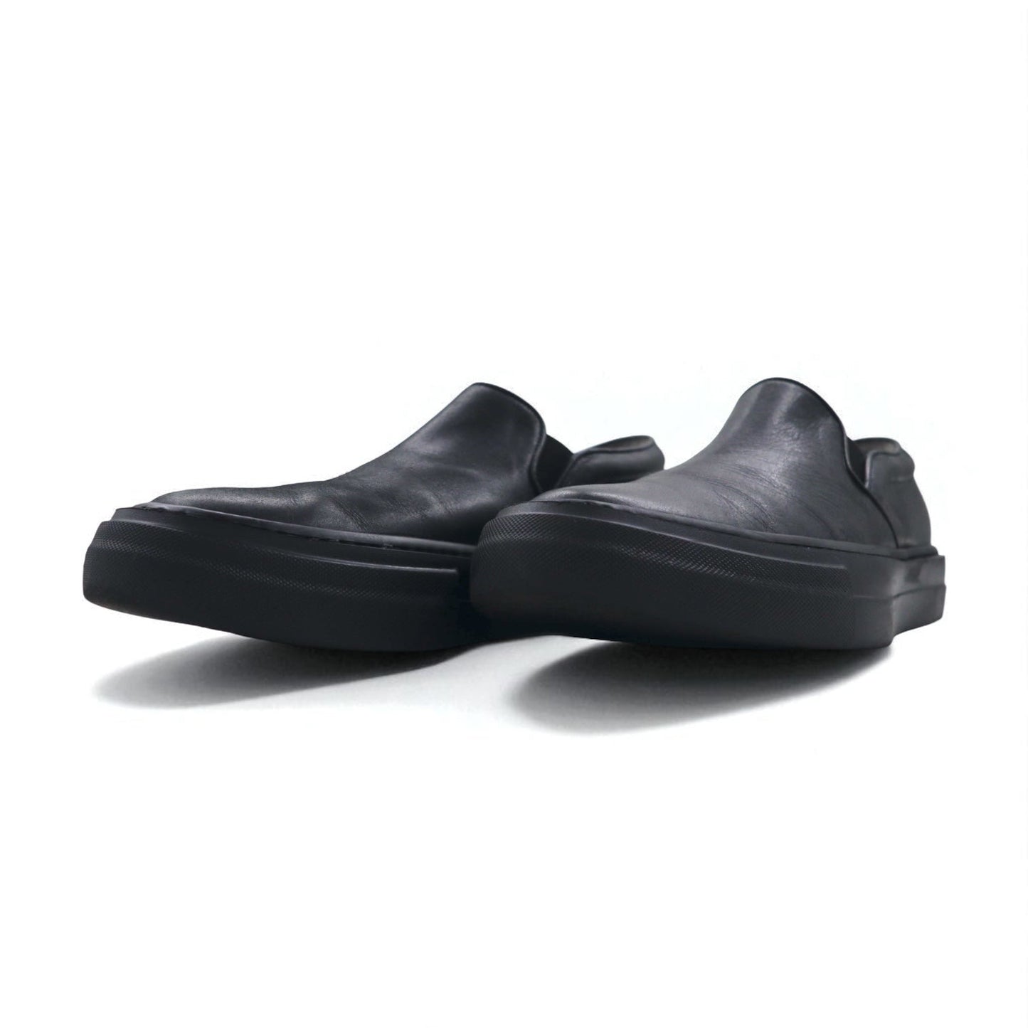 ATTACHMENT カーフレザー スリッポン スニーカー COW LEATHER SLIP-ON SNEAKERS 27-27.5cm ブラック 牛革