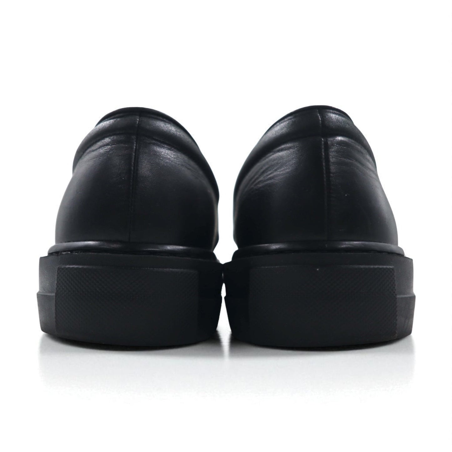 ATTACHMENT カーフレザー スリッポン スニーカー COW LEATHER SLIP-ON SNEAKERS 27-27.5cm ブラック 牛革