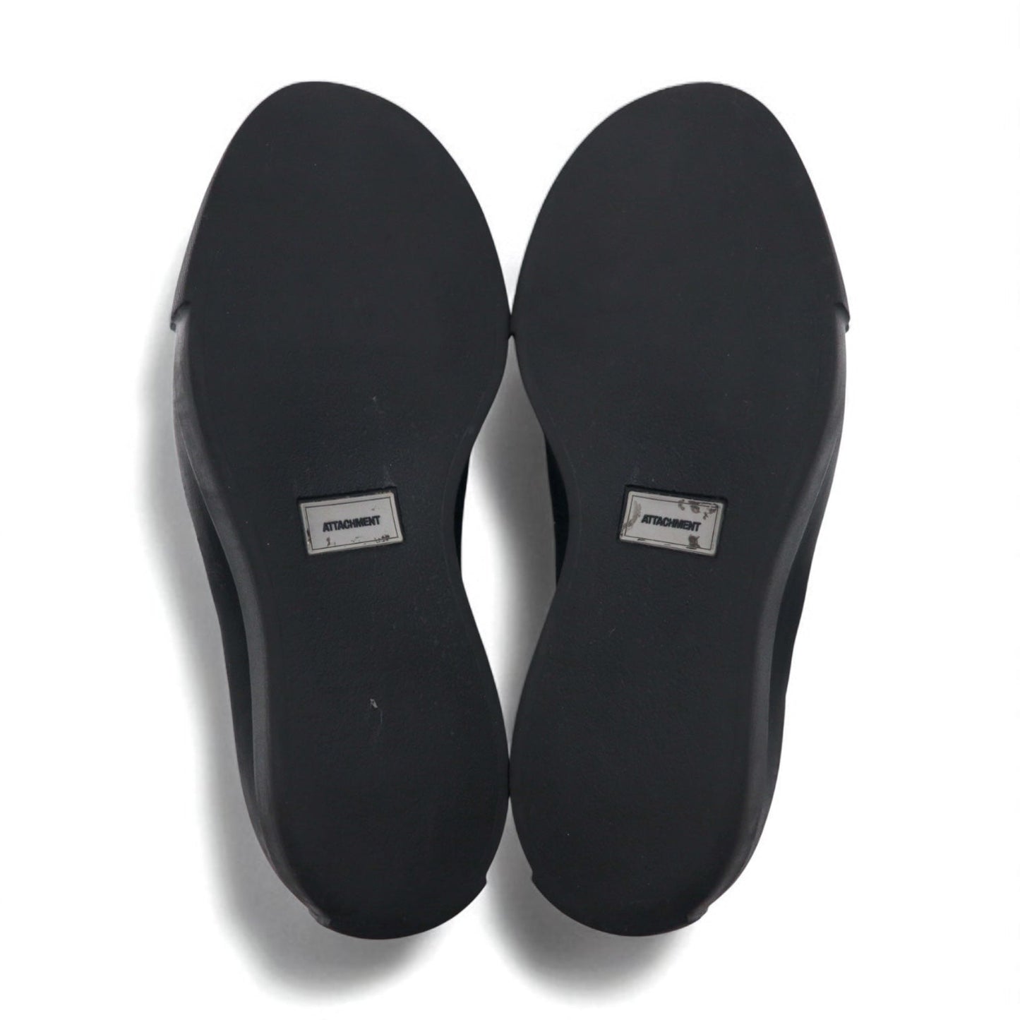 ATTACHMENT カーフレザー スリッポン スニーカー COW LEATHER SLIP-ON SNEAKERS 27-27.5cm ブラック 牛革