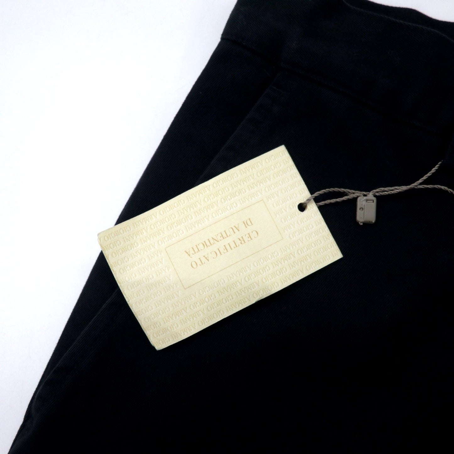 ARMANI JEANS イタリア製 テーパードパンツ 44 ブラック コットン 05P29CM PANTALONE 未使用品