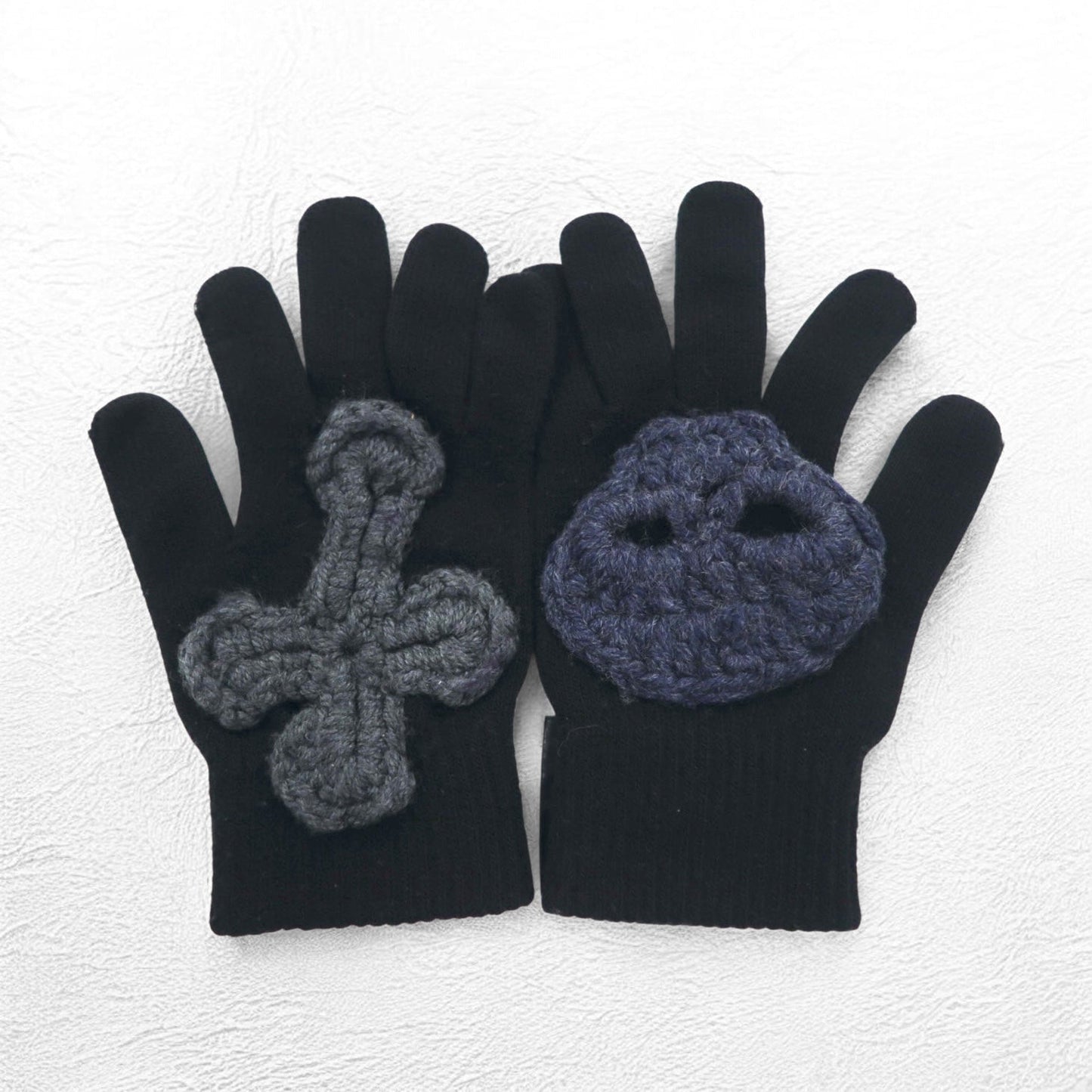SYUMAN × Y.A.R.N. 23AW ニットグローブ Hand knitting Gloves 手袋 スカル クロス