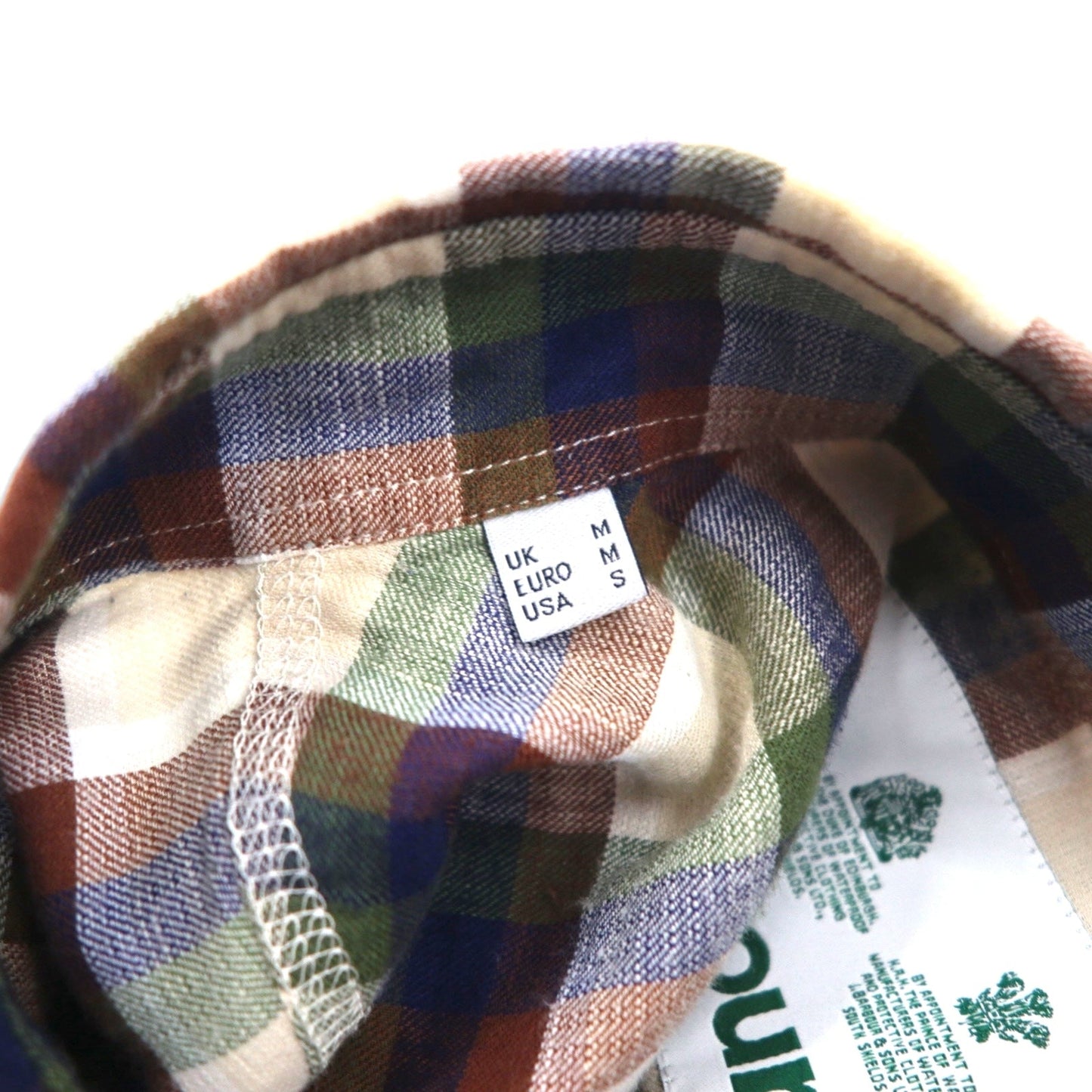 Barbour 半袖 ボタンダウンシャツ M ブラウン チェック コットン MSH5151BE11 ポルトガル製