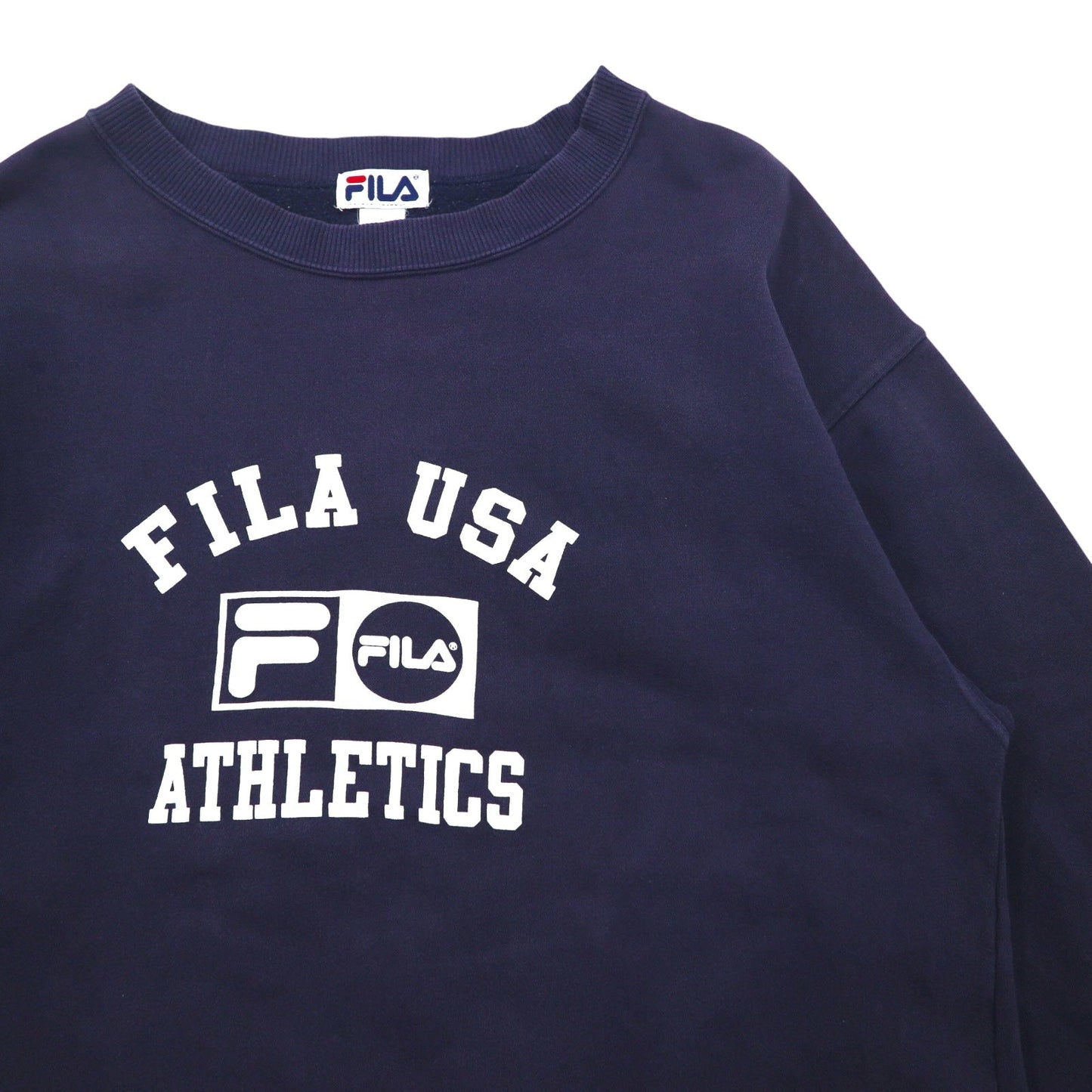 FILA カナダ製 90年代 カレッジ ロゴ スウェット L ネイビー コットン プリント