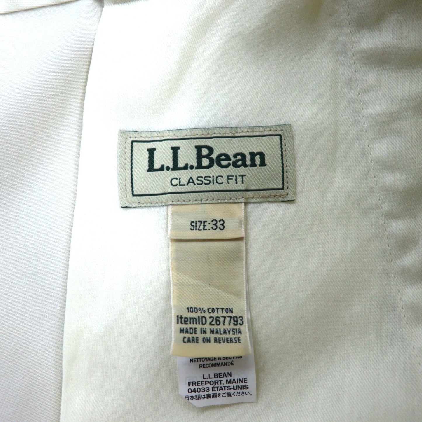L.L.Bean クラシックフィット ダブル エル チノ ショーツパンツ L ベージュ コットン 267793