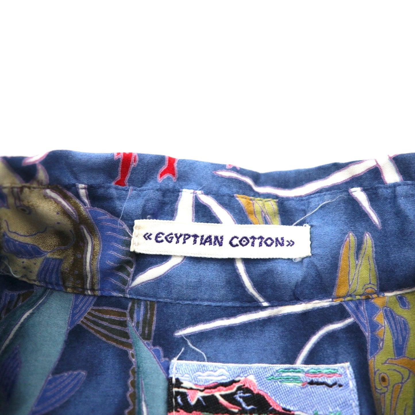 Reyn Spooner 80年代 ハワイ製 ダイアモンドヘッドタグ アロハシャツ L ネイビー コットン EGYPTIAN COTTON 魚モチーフ